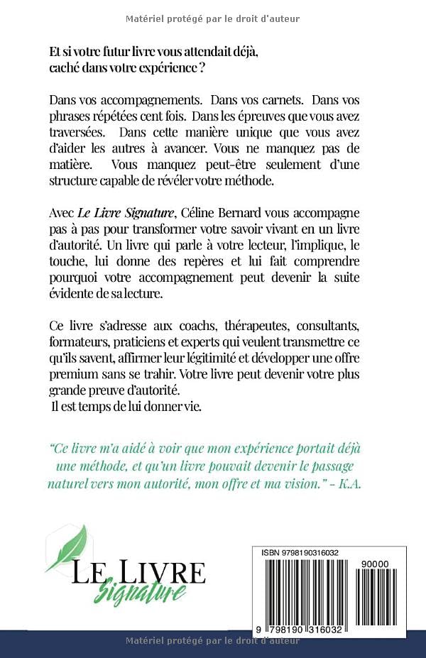 Le Livre Signature: Pour coachs, thérapeutes, consultants et experts : transformez votre expérience en parcours vers votre offre premium (French Edition) image 3