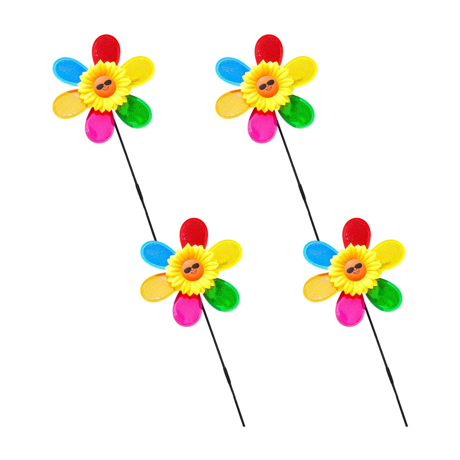 4Pcs Outdoor Flower Pinwheels Spinner Large Windmill Pinwheels for Garden Yard Outdoor Decoration Backyard Colorful Garden Windmill Set