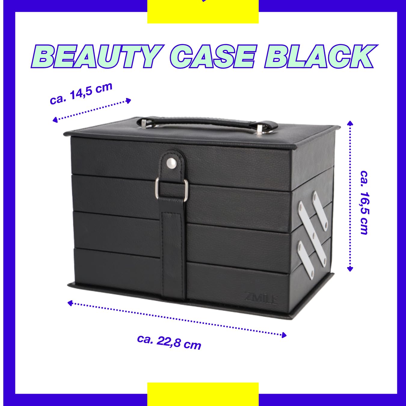 ZMILE Cosmetics - Maletín de maquillaje, Beauty Case Black, Cosméticos veganos