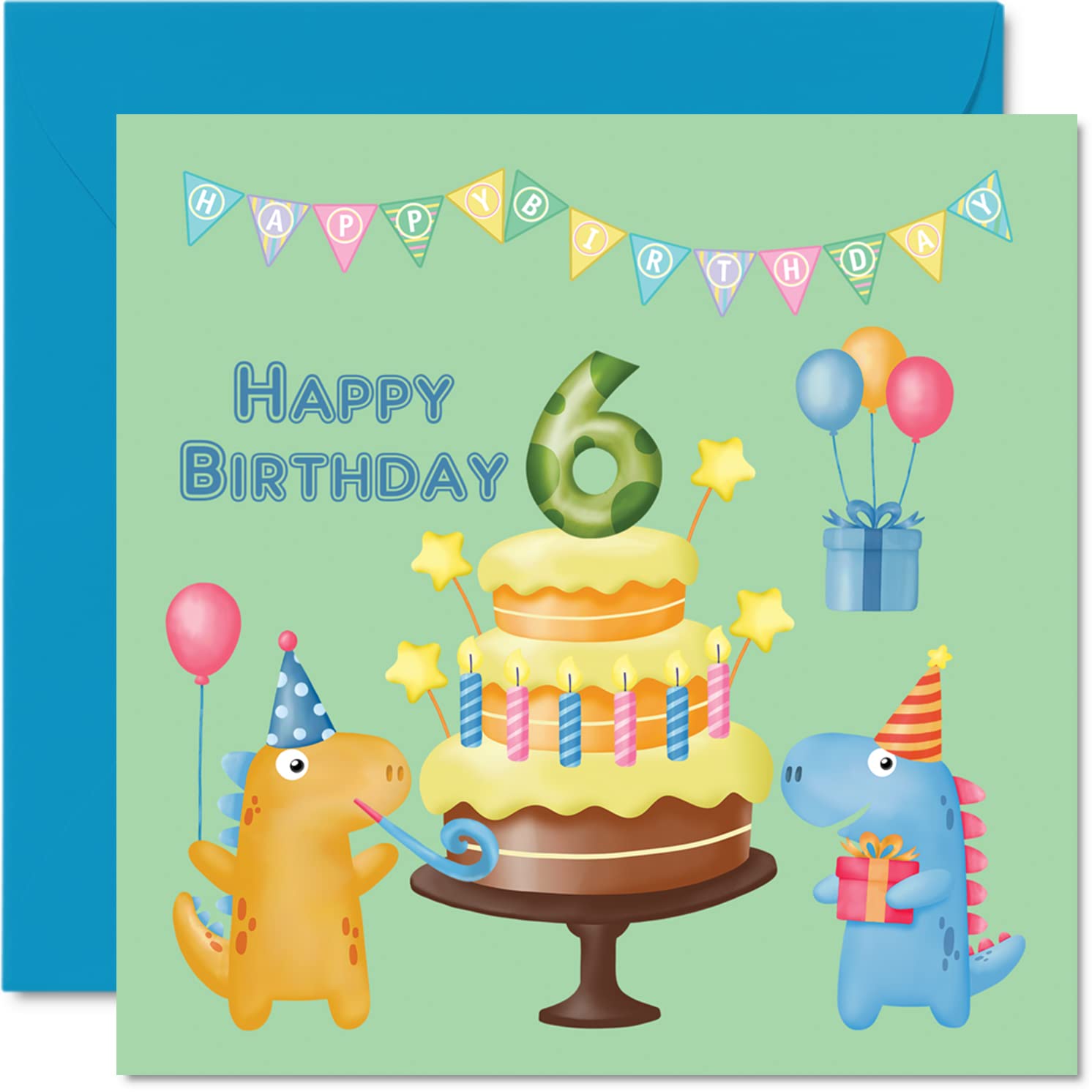 Buy 6th Birthday Card Boy Dinosaur Birthday Card Party Happy 