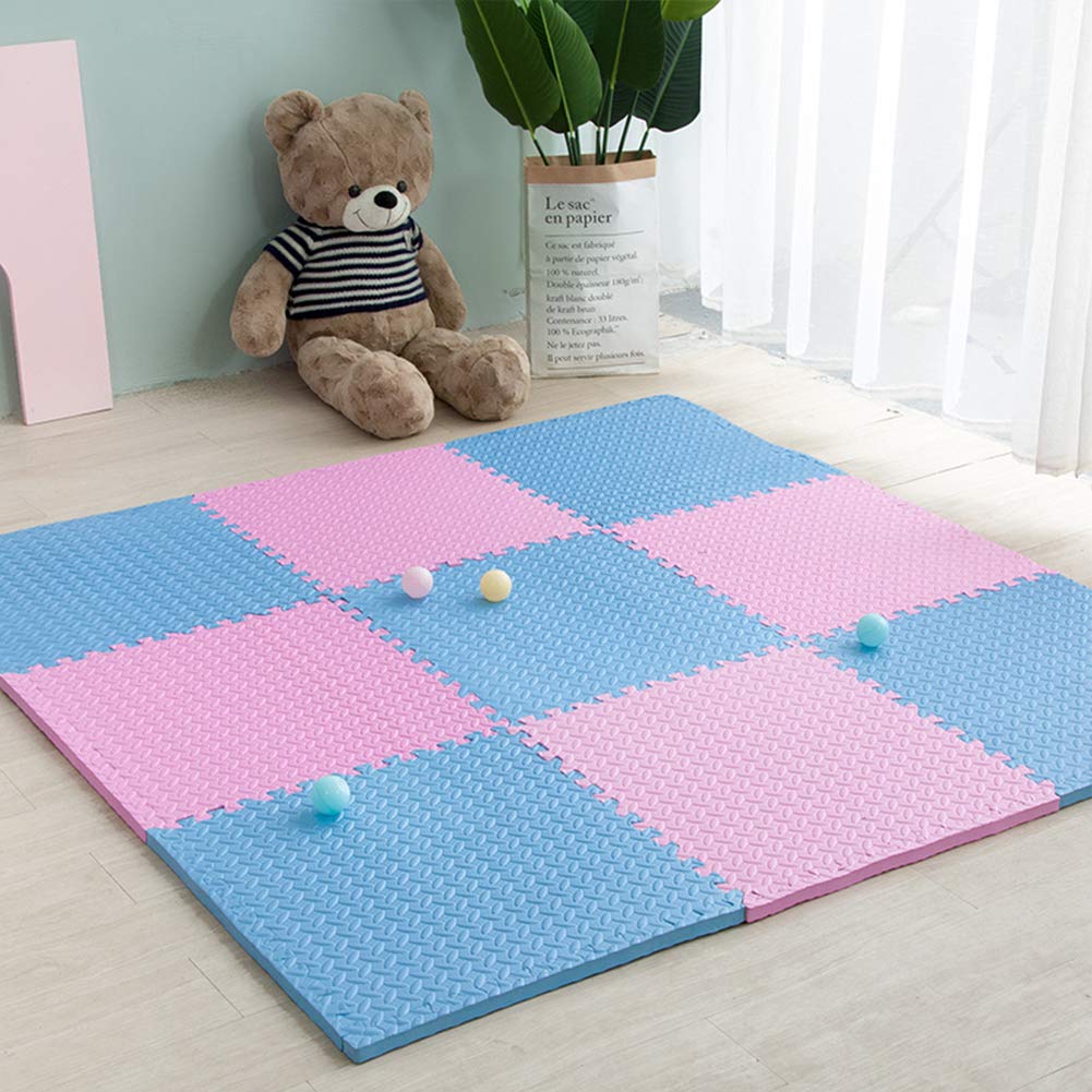 Pe Floor Puzzle Interlocking Rug,tatami Children Thicken Ultra Soft Exercise Play Food For Tiles Living Room Hard Floor E 60 * 60 * 2.4cm(5 Pack)