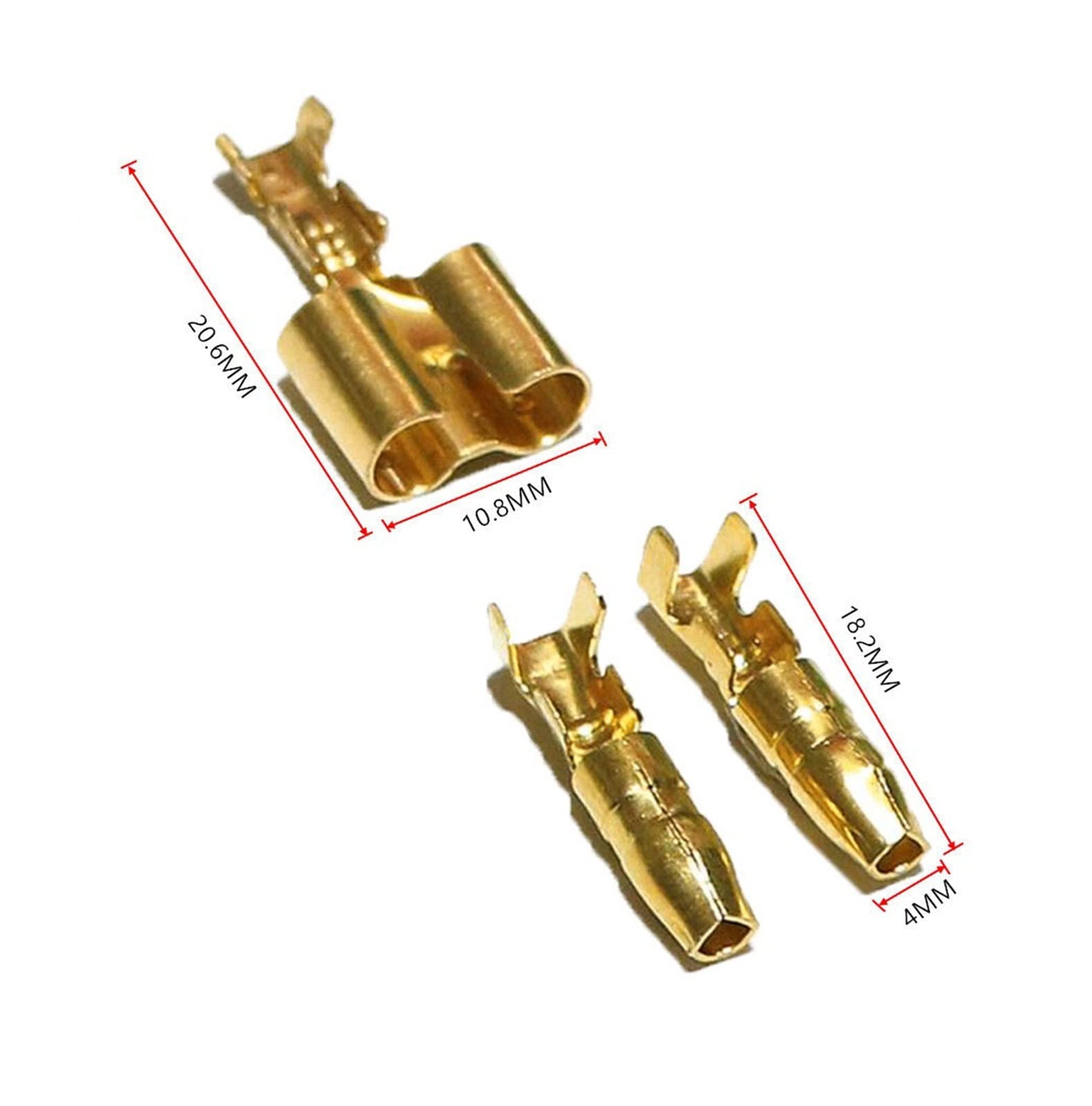 10/20/50sets 4.0 Terminal Car Electrical Wire Connector Diameter 4mm Male + Female 1 : 2 Transparent Sheath (Color : 50Sets)