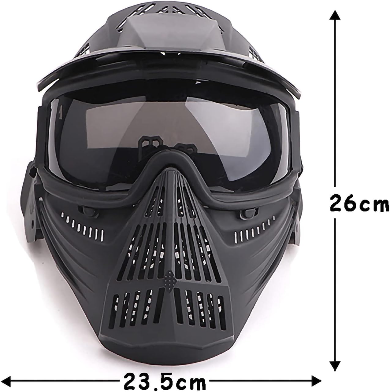 Senmortar Airsoft Mask Full Face Tactical Masks Protection Gear for Halloween CS Game Costume Accessories Motocross Cosplay Black & Grey : Everything Else