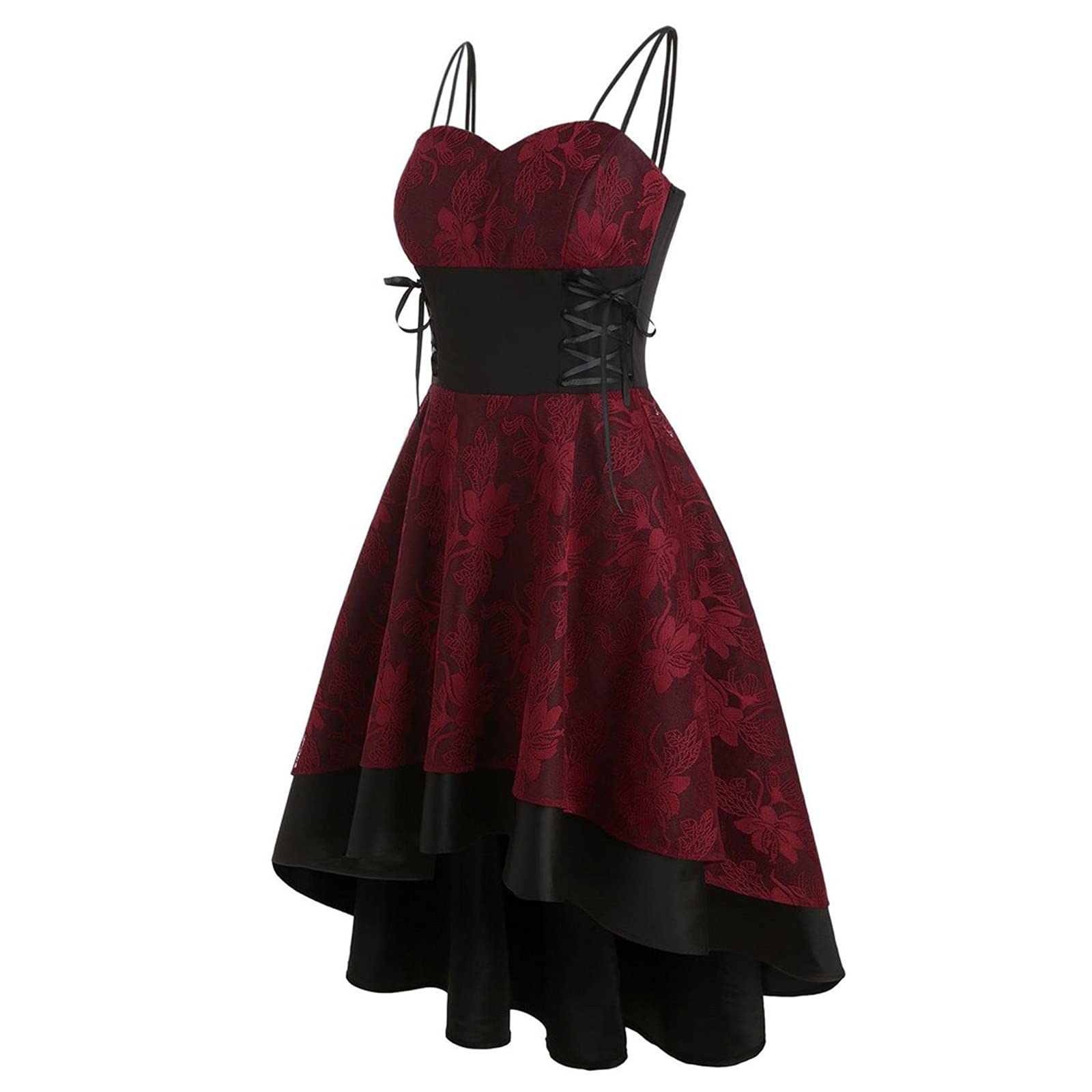 Homecoming Dresses Cami Dress Prom Dress High Low Dress for Women Lace Up  Dress Vintage Dress Gothic Dresses for Women Sexy Dresses for Women  Halloween Sweater Dress (1 Red XXL) : Buy