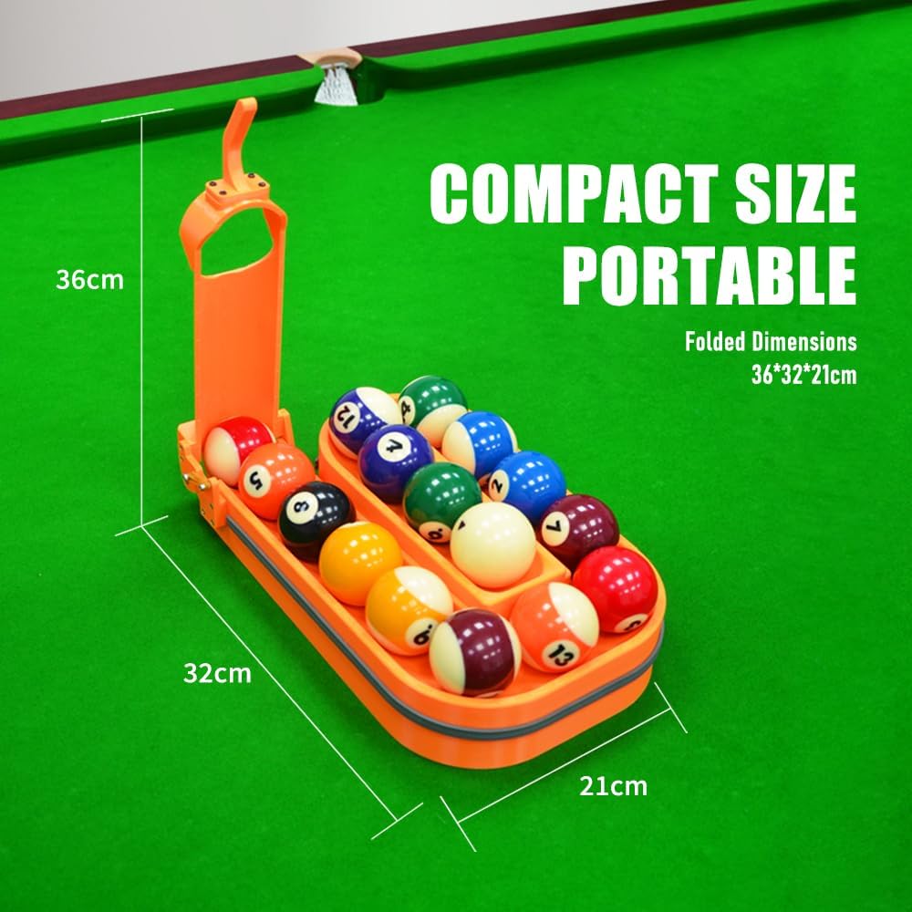Precision Pool Ball Rack: 3D Printed Billiards Training Tool for Consistent Practice, Creates Perfect Triangle in Seconds, Portable & Includes Maintenance Kit (Screwdriver/Rubber Bands)