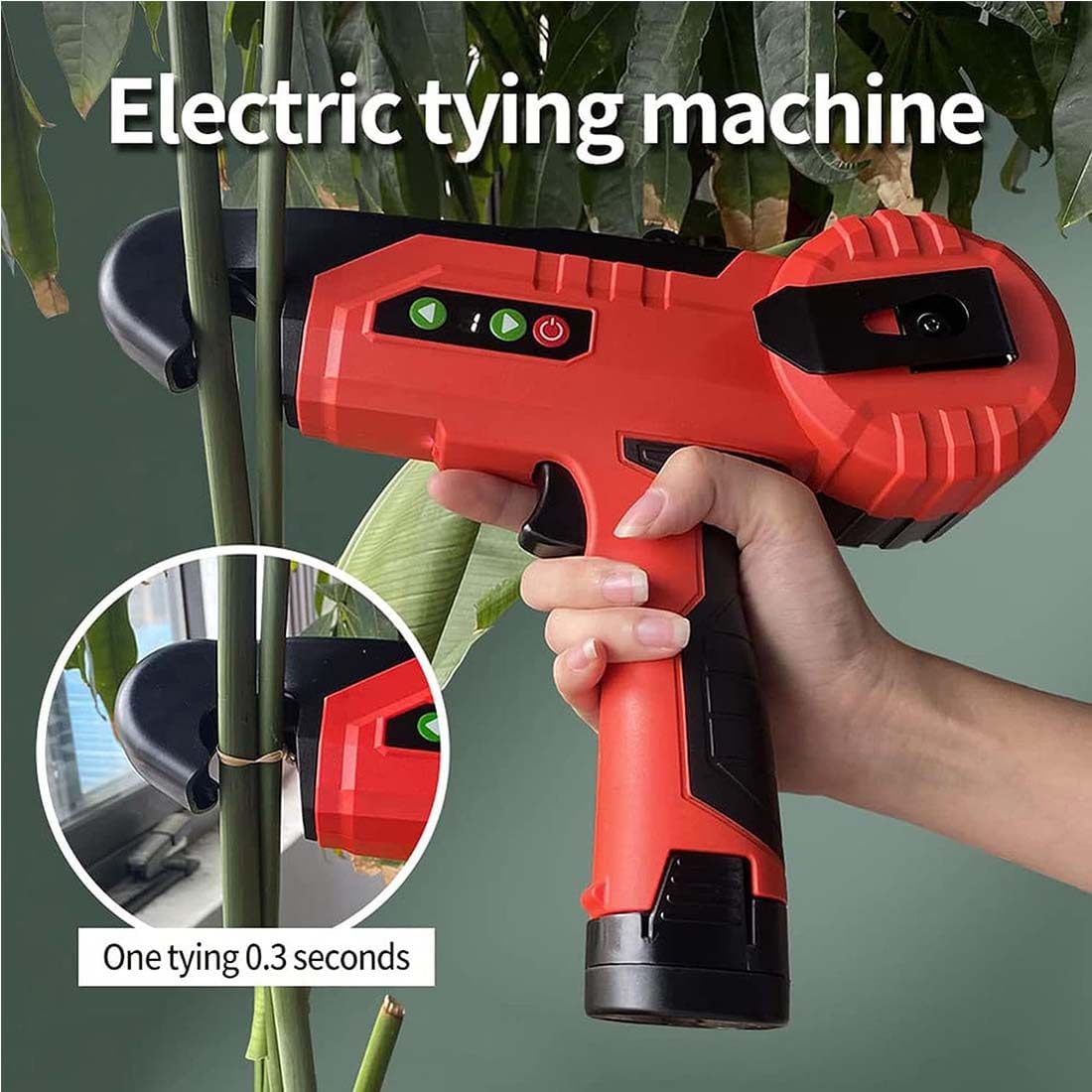 FAXIOAWA Máquina automática para Atar Plantas, máquina para Atar vides, Cinta para Plantas trepadoras con 2 baterías, Cable de Repuesto, máquina Comercial para Atar Cables de Tomate