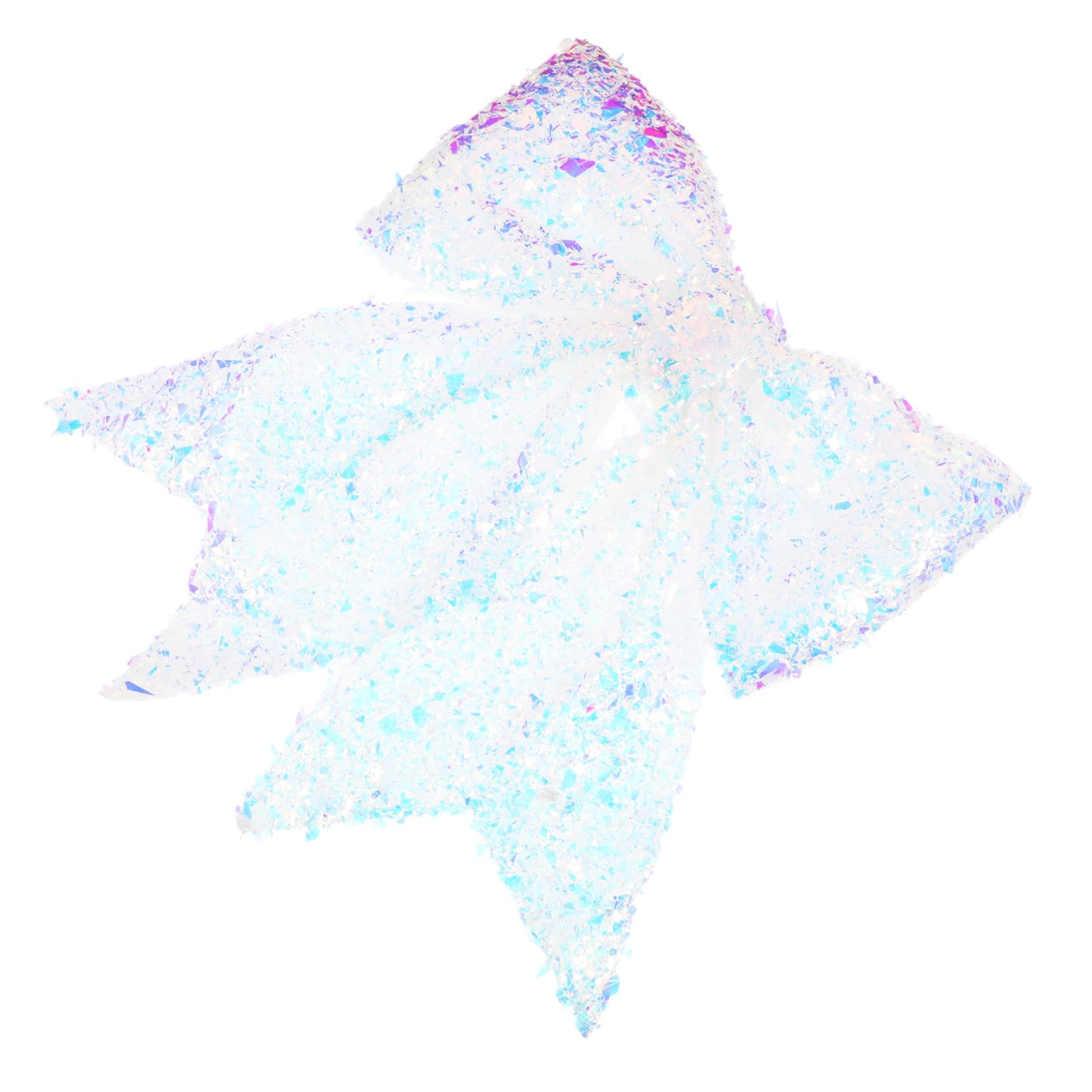 ibasenice Nœuds pour Sapin de Noël Décorations Pailleté Cimiers Brillants pour Couronnes Accessoires à Suspendre pour Hiver Éléments Décoratifs pour Fêtes de Fin Année