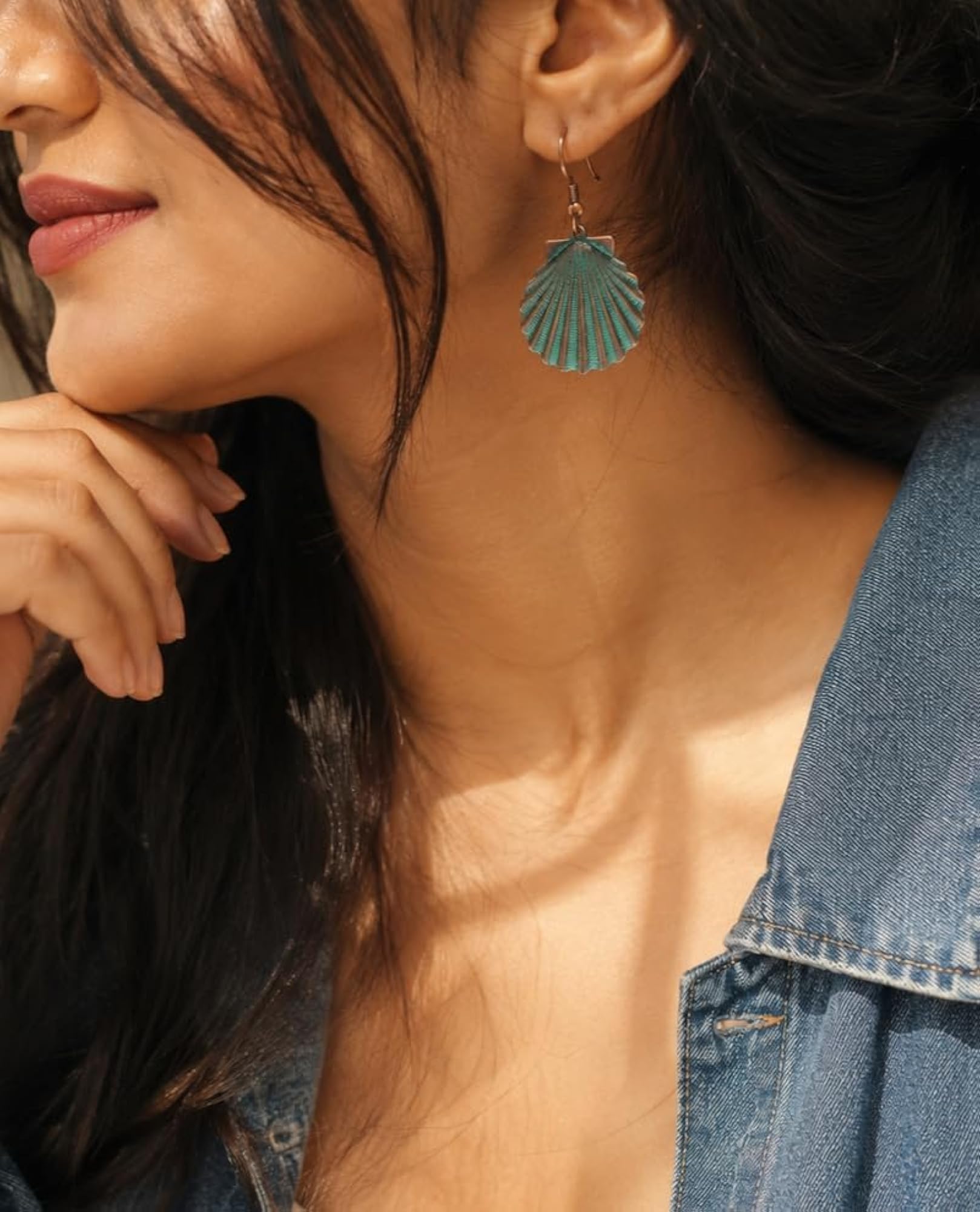 Women's Boho Sea Scallop Shell Dangle Earrings