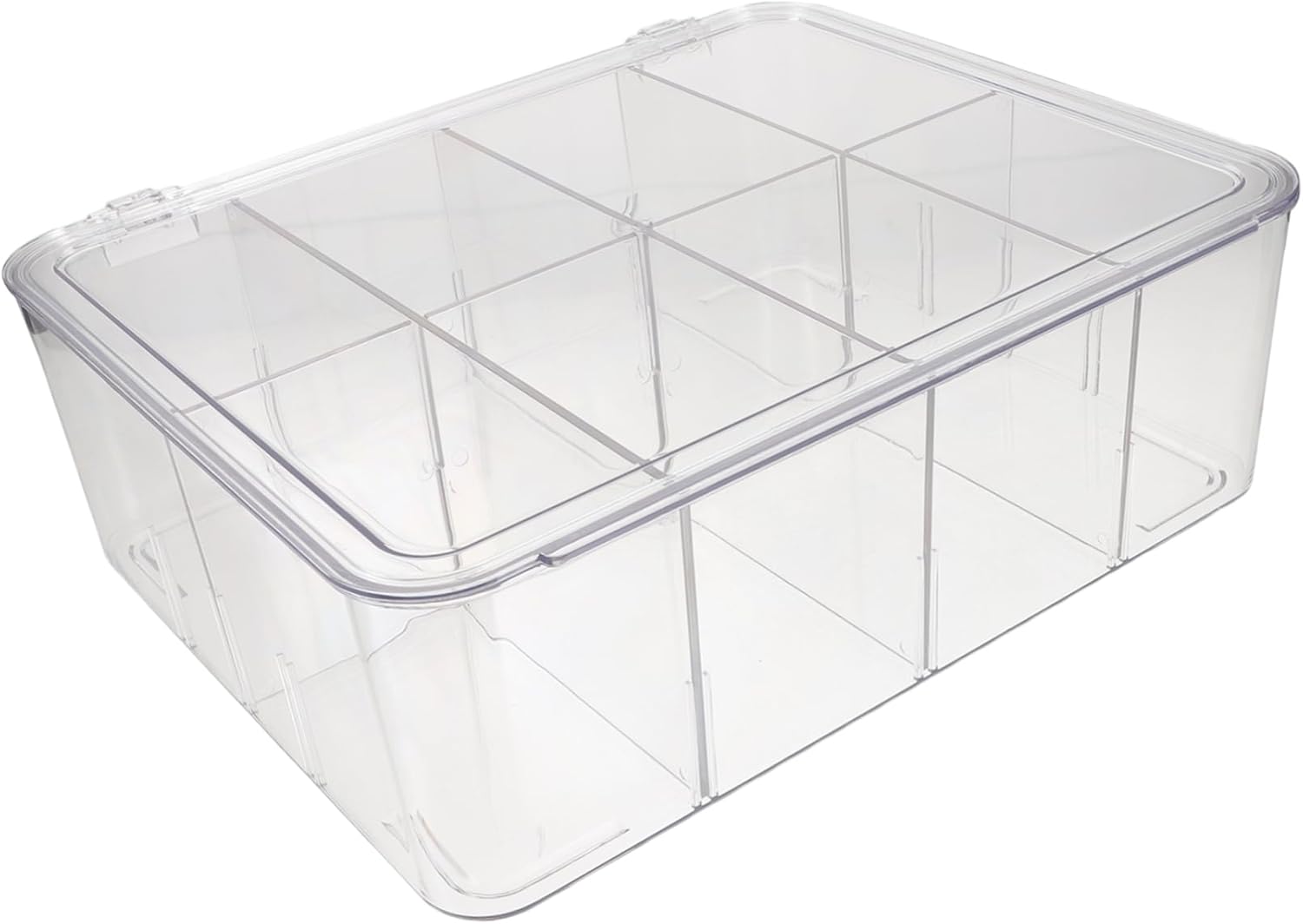 VILLCASE Desktop Tea Bag Organizer with Lid Clear Multi Compartment Storage Box for Tea Coffee Sugar and Snacks Versatile Transparent Tea Bag Holder for Home and Office Use