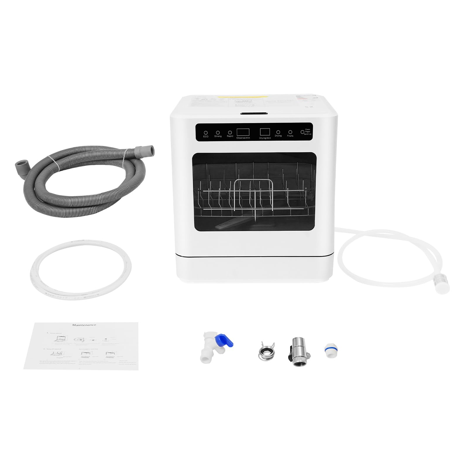 Lavastoviglie da tavolo compatta, 800 W, 6 l, mini lavastoviglie con 6 coperte, 4 programmi, temperatura elevata 72 °C, display LED e funzionamento touch per