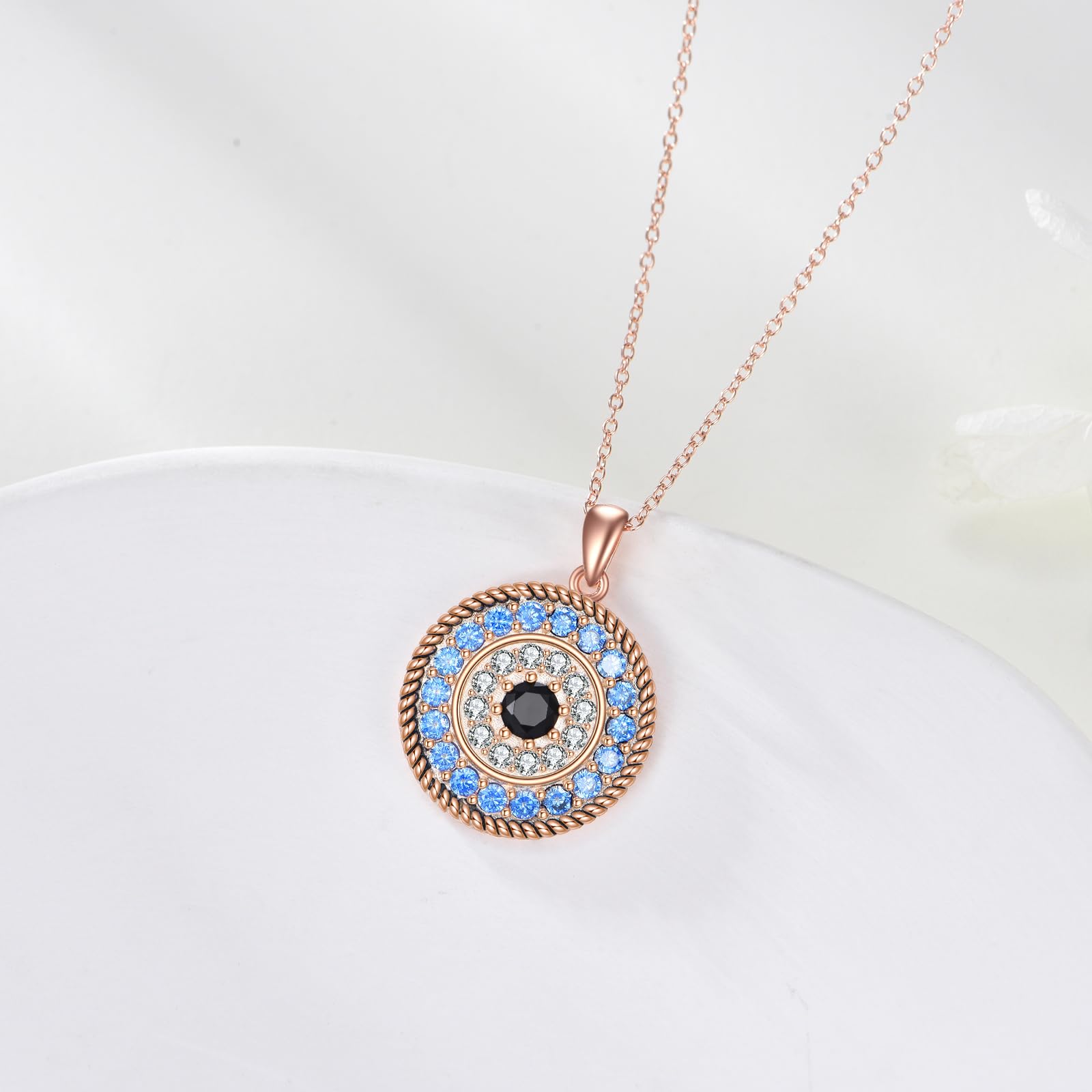 VONALA Collana con ciondolo in argento Sterling 925 con occhi malvagi, collana di protezione greca, amuleto portafortuna Ojo Turco, gioiello regalo per donne