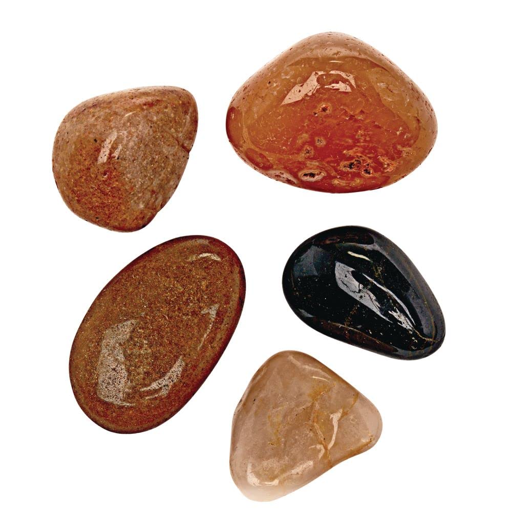 Polished Stones - 2 lbs. Excellerations Loose Parts, Polished Pebbles for Sorting and Counting, upcycled Materials, Educational Toys for Kids