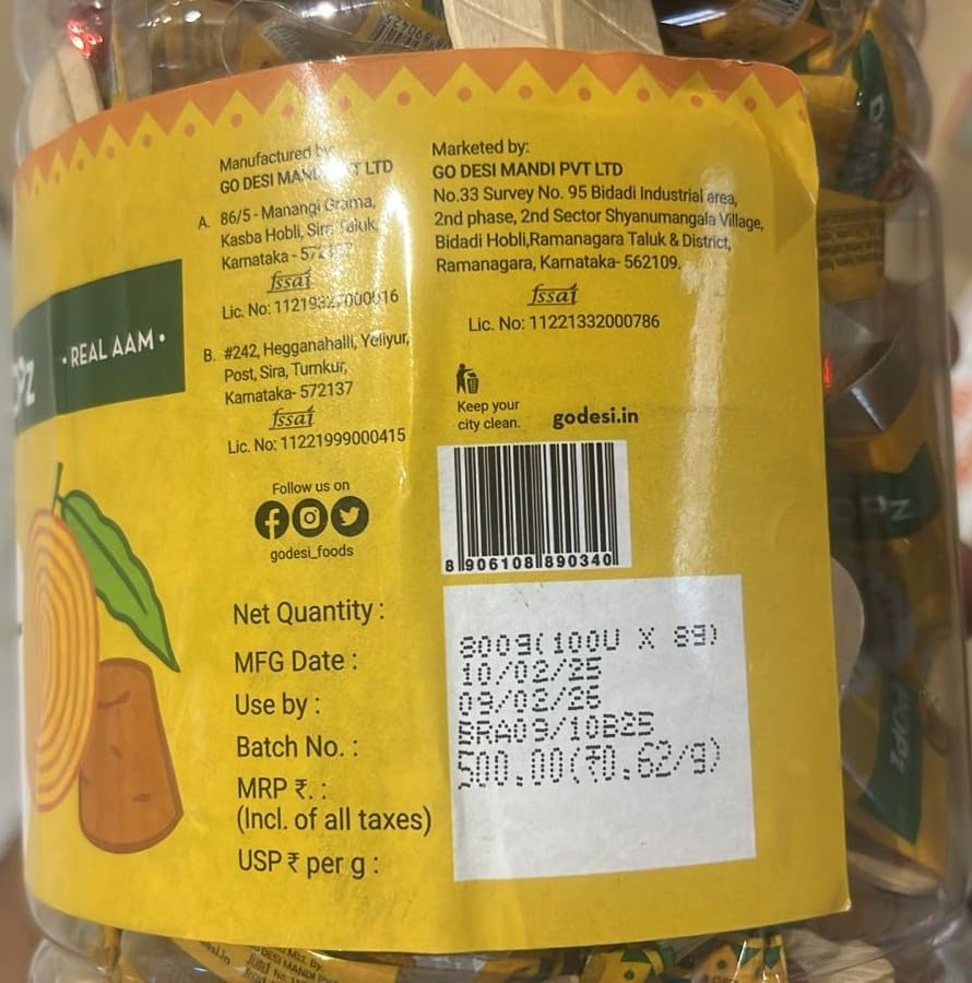 Image of GO DESi Guava Fruti Twist Fruit Bars - 3 x Pack of 30 pieces, Papad, Fruit Jelly