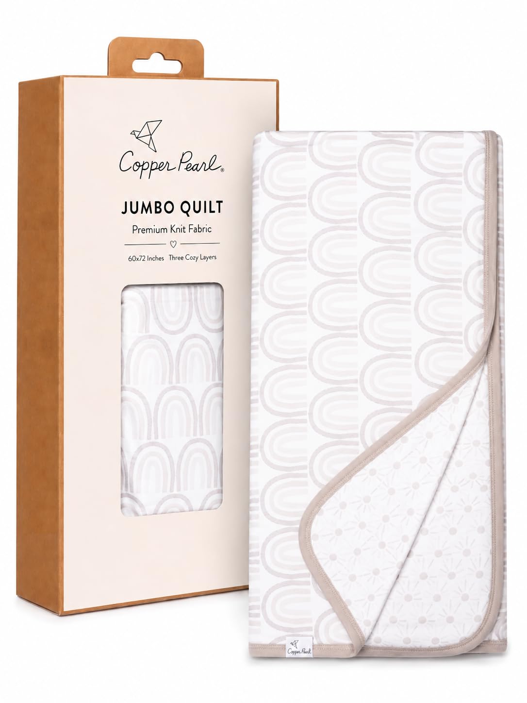 Copper Pearl Jumbo Three-Layer Baby Blanket: Soft Baby Quilts for Boys and Girls | Breathable, Cozy, Toddler Blanket | Baby Quilt for Newborns | 60x72 Premium Material | Bliss