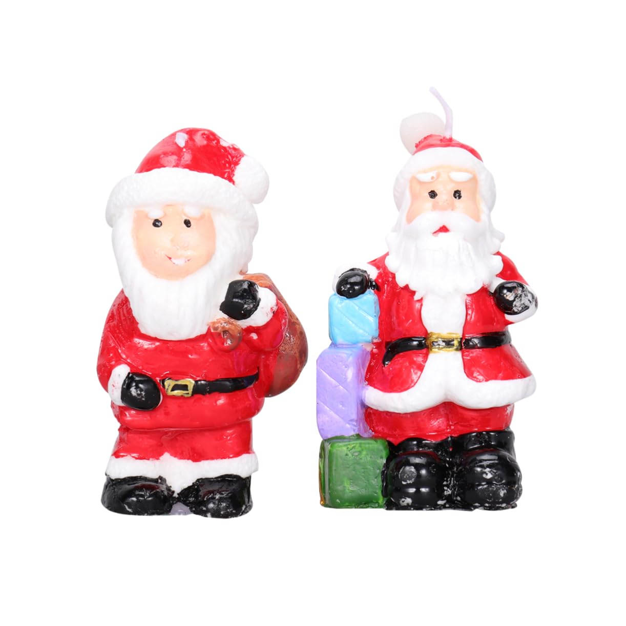 Garneck 2pcs Santa Shape Christmas Candles for Festive Decoration Creative Desktop Ornament for Holiday Parties Eye-catching Design for Christmas Eve and Weddings Random Style