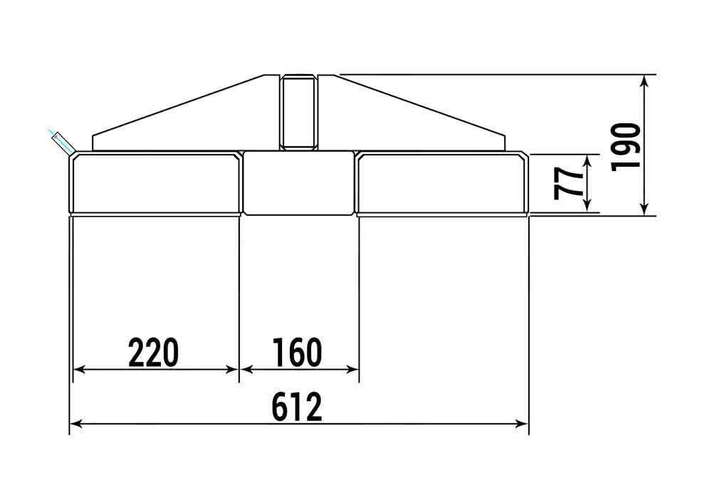 Lastarm, 2400 mm, Traglast 100-1000 kg, rot