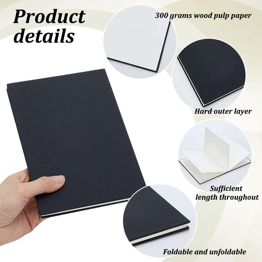 WEBEEDY 2 Pcs Akkordeon-Skizzenbuch Aquarell Hardback Concertina Falten Papier Reise Journal Skizzenbuch für Malerei Kunst Kreationen Graduation Geschenk, 300 GSM, 19x13 cm