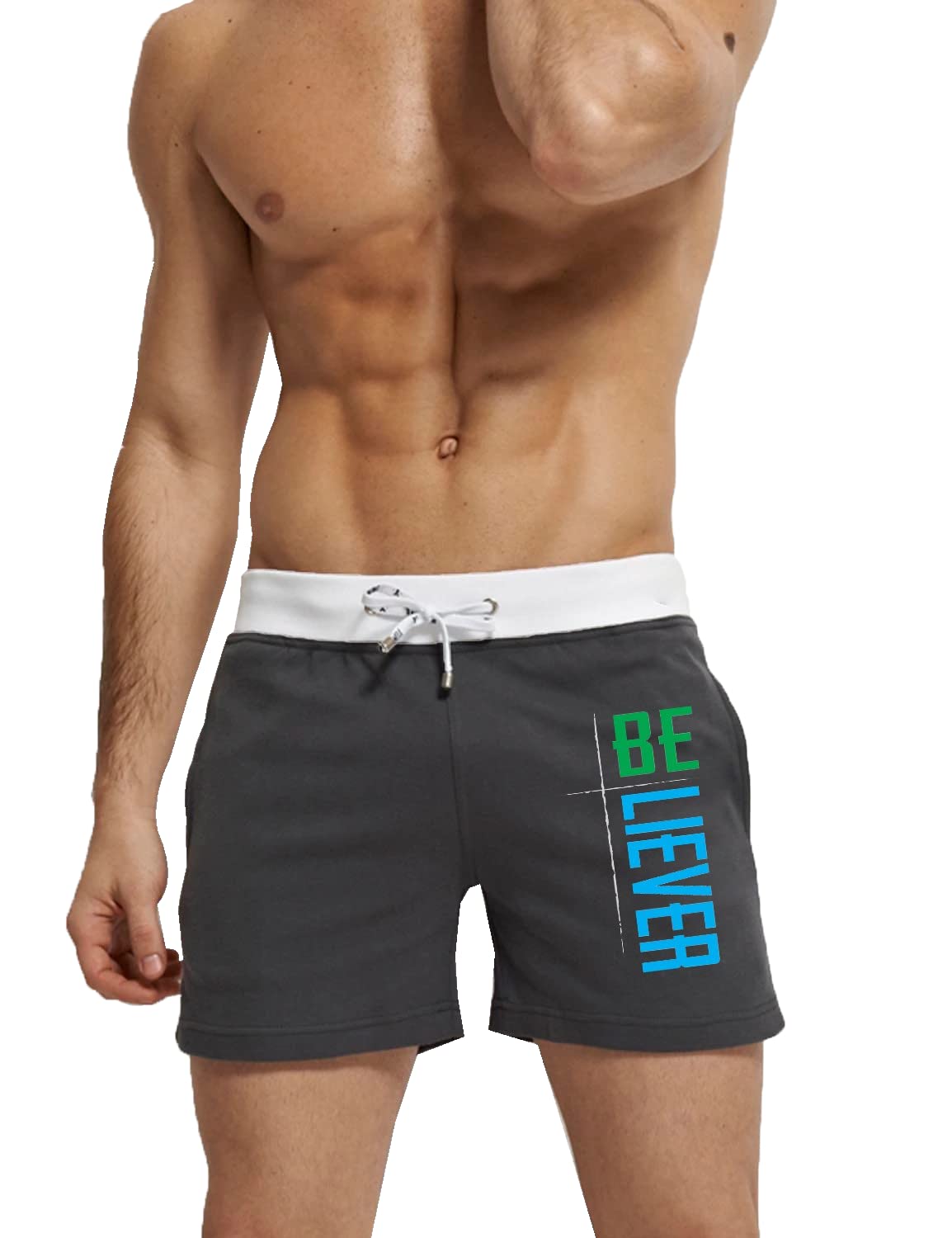 hotfitsMen's Self Designed Black Cotton Regular Shorts