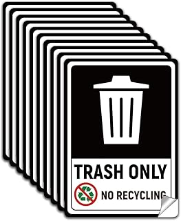 WADORN 10Pcs Trash Only Adhesive Sign Stickers, Recycle Label Decals for Trash Can, PVC Waterproof, 5.1x7 Inches, Multicolor