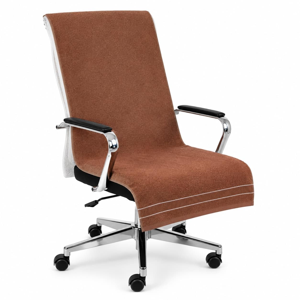 ANEW100% All Office Chair Towel Towel with Tie Knot & Elastic 450 GSM - (Pack of 1) Original Product AS PER Picture Shown (Office Chair, Classic) (Brown)-image-34