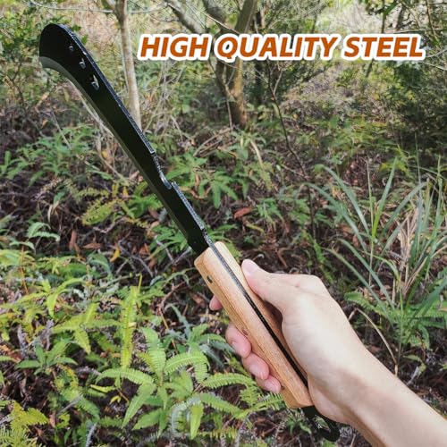 Sickle Machete for Yard Work Machetes for Cutting Trees Billhook Brush Clearing Sickle Garden Tool Brush Axe Harvest Knife Heavy Duty Machete Sickle for Gardening Billhook Machete Camping - Thumbnail 3