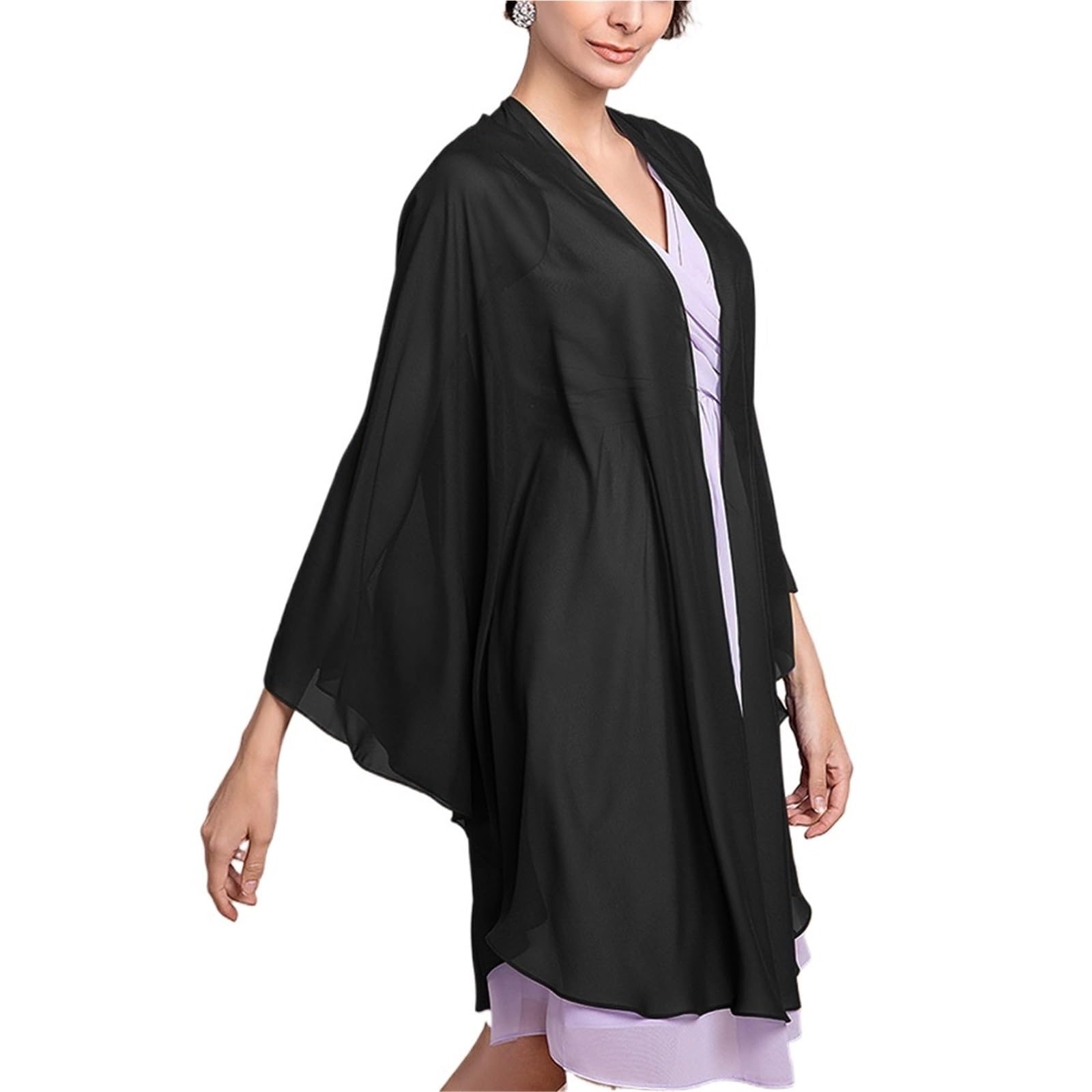 Boléro Court en Mousseline Boléro de mariage for femme, châle mariée en mousseline douce, élégant, long, formel, cape féminine Pour l'été
