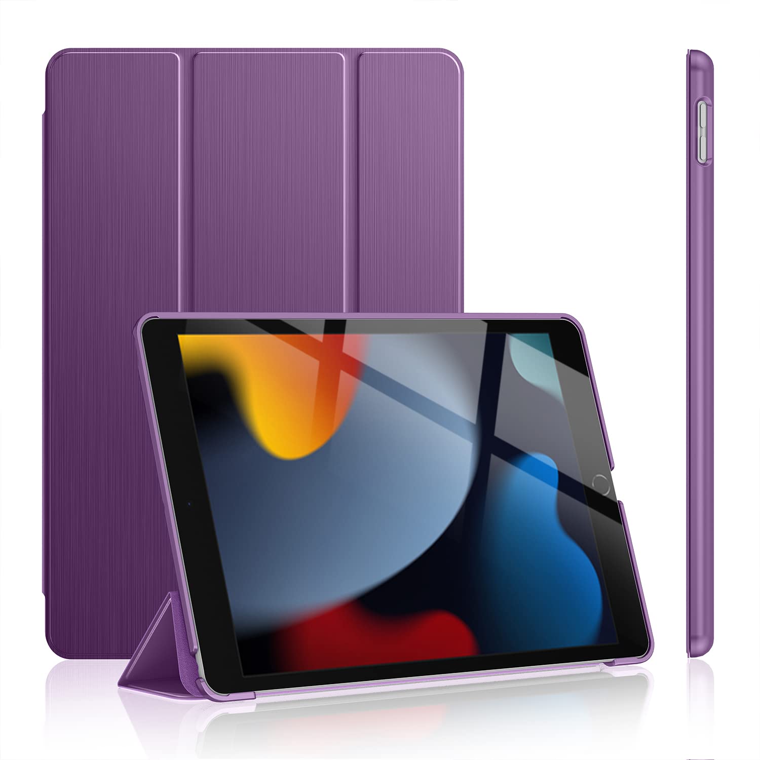 Soke Case for iPad 9th/8th/7th Generation 2021/2020/2019, [Slim Trifold Stand + Auto Wake/Sleep], Premium Protective Hard PC Back Cover for Apple iPad