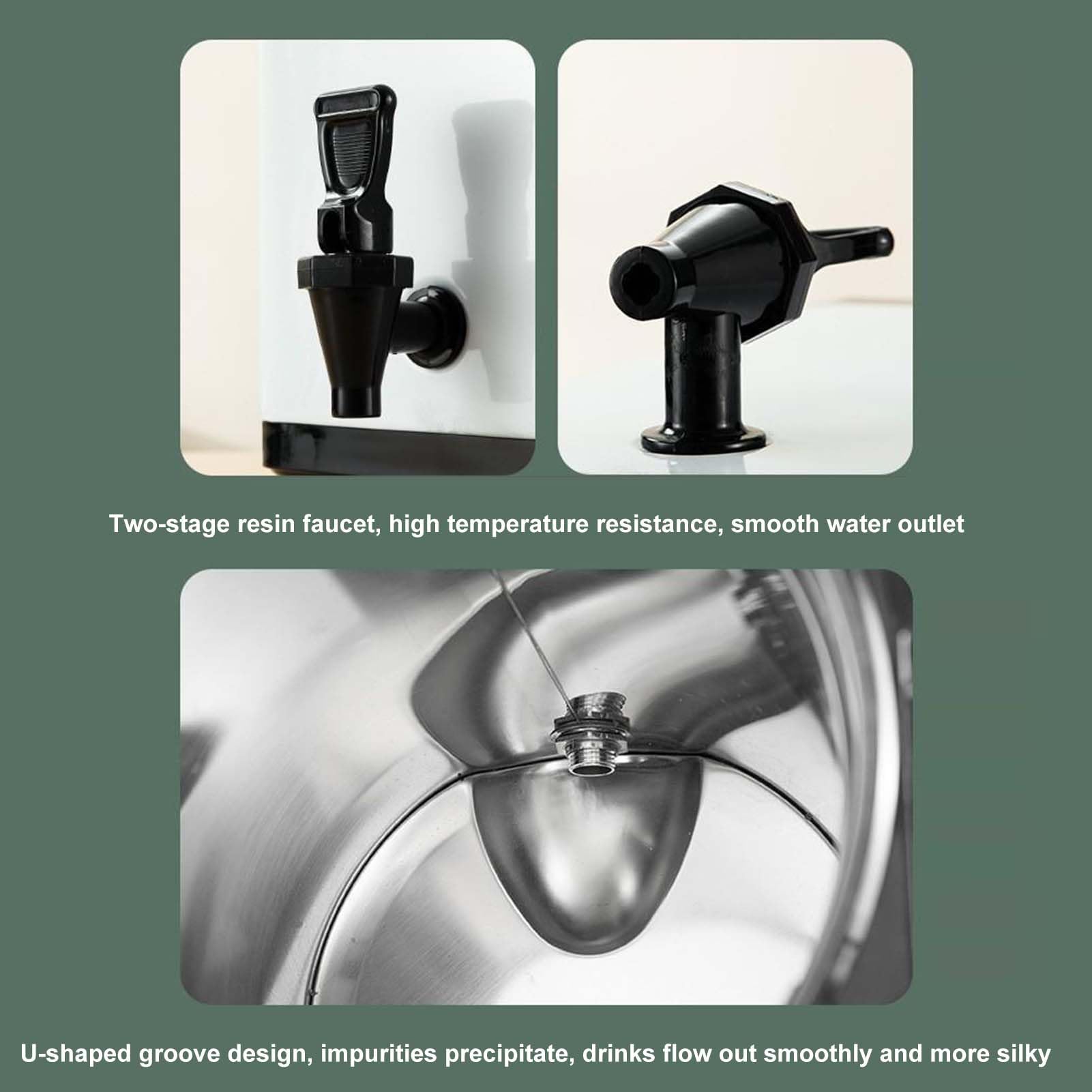 Barril Aislado De Acero Inoxidable De 6 L, 8 L, 10 L Y 12 L，dispensador Bebidas de Doble Pared Dispensador de Bebidas Frías Y Calientes Para Restaurantes，contenedor Antifugas Para Almacenar Líquido