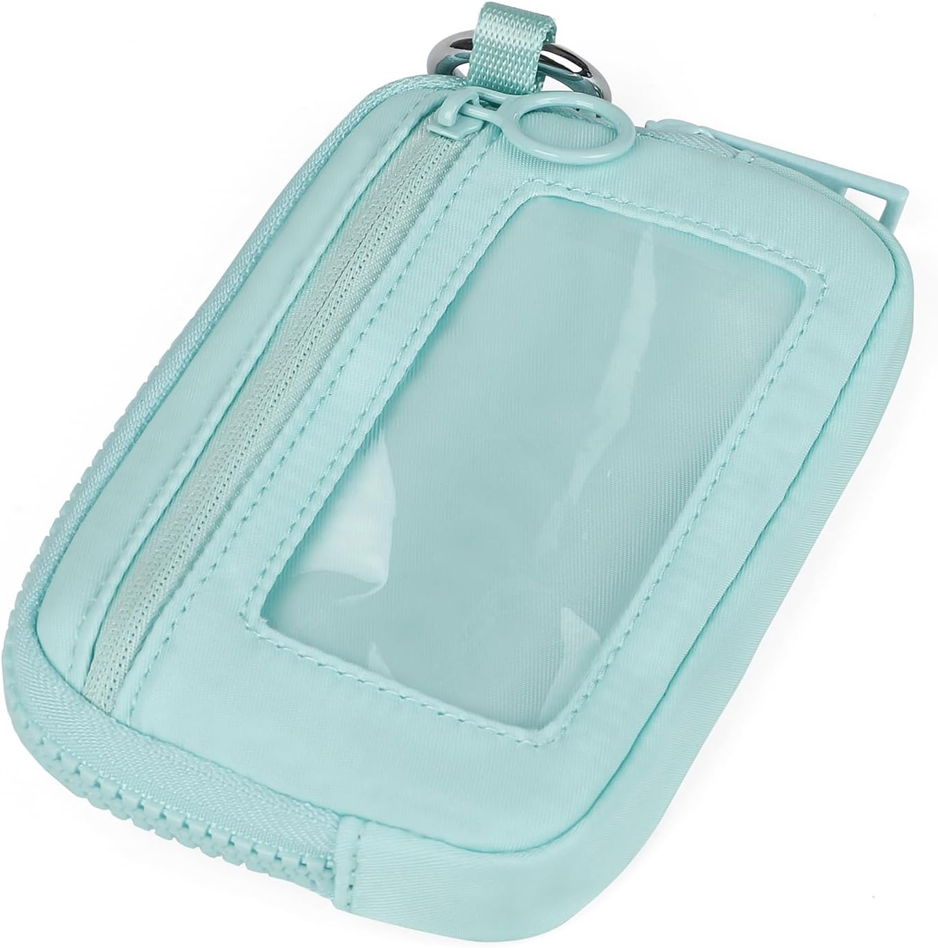 Didida The Iris Wallet Zip Card Case with ID Window Purses for Women Coin Purse with Zipper Mini Portable Keychain Wallet, Aqua Sky - Image 3