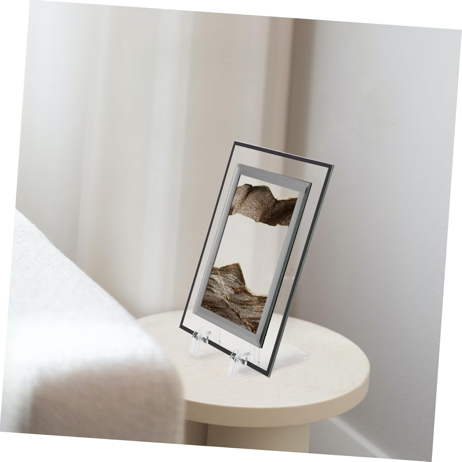BESPORTBLE DIY Moving Sand Art Picture Square Elegant Desktop Home Office Decor Kit with Fine Workmanship and Glass Sand Painting for Artistic Living Space