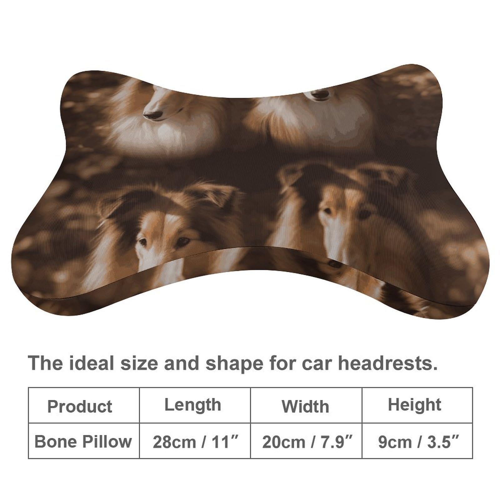 Almohada Shelties, núcleo de almohada de espuma viscoelástica, cojín, proporciona apoyo para el cuello, almohadas de coche para viajes y oficinas en casa.