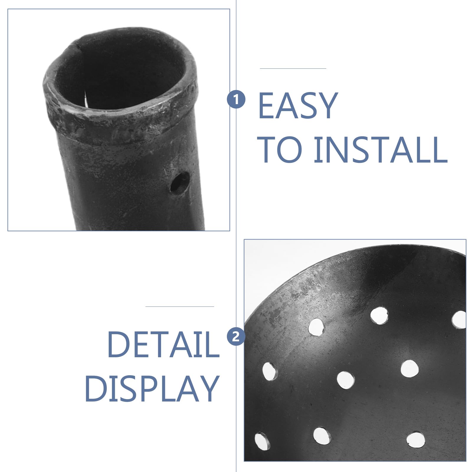 Didiseaon Pala per Letame in Metallo con Fori da 1cm, Strumento Ergonomico la Rimozione Efficiente di Fango e Detriti, per Lavori Agricoli All'aperto