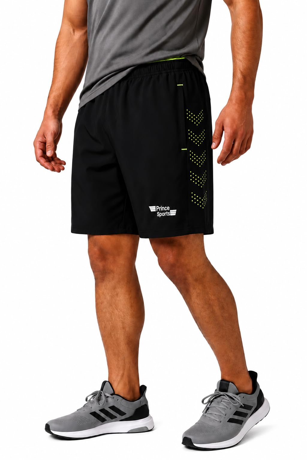 Sports Men's Quick Dry Sports Shorts | Lightweight Gym Running Training Shorts | Elastic Waist Activewear with Side Pockets | Black-S-image-17