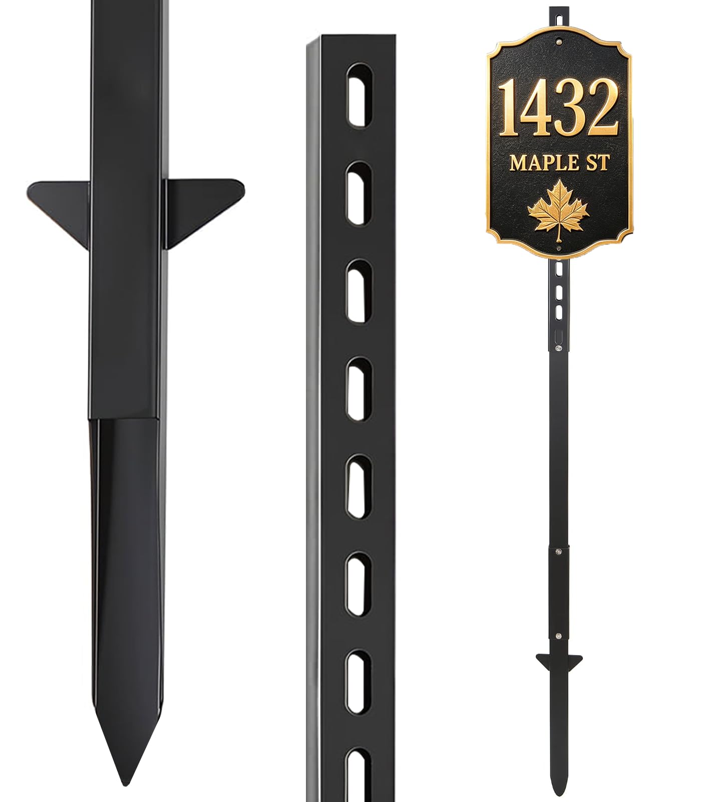 Photo 1 of 52" Metal Square Sign Post, Heavy Duty Yard Sign Stake for Lawn