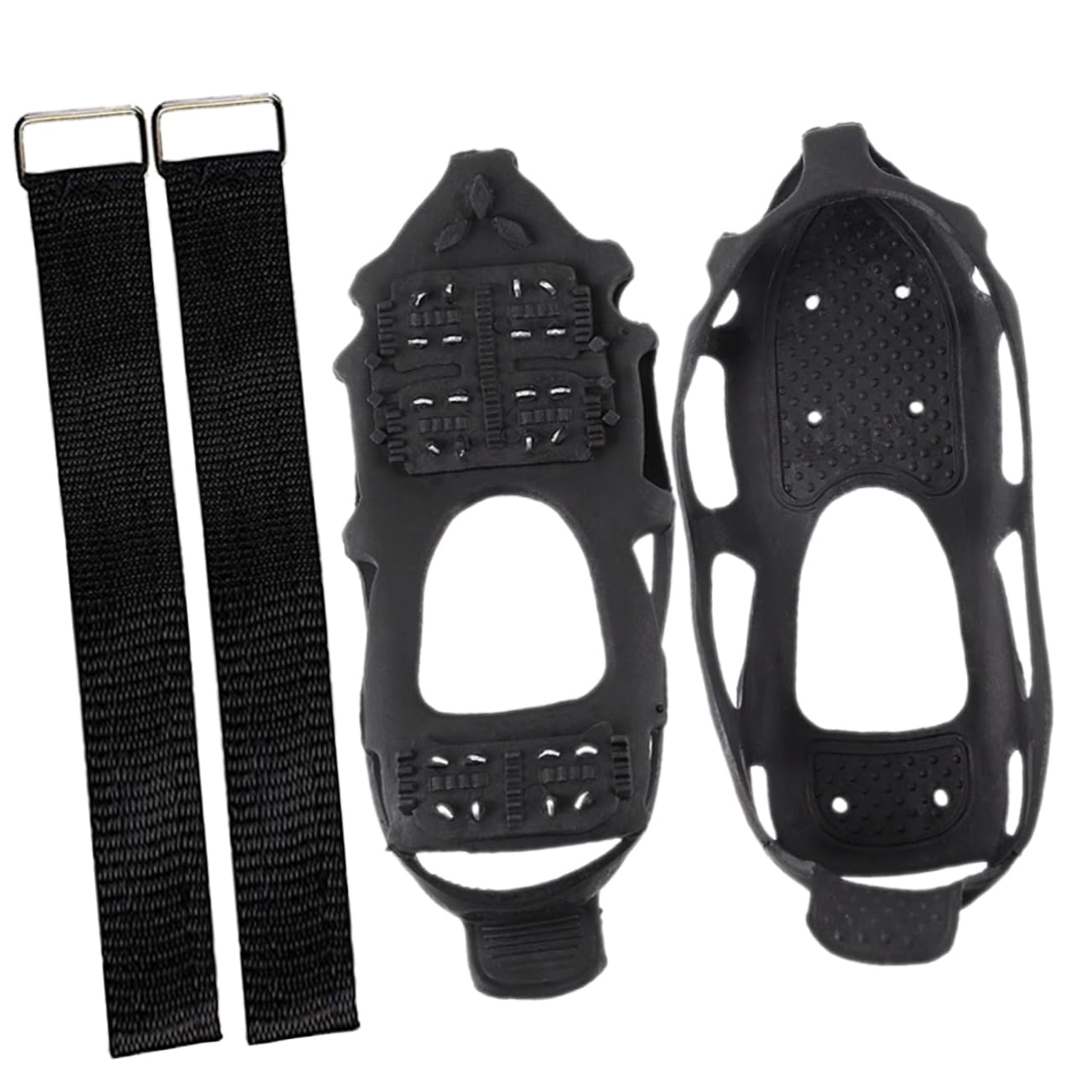 JEWEDECO 1set Anti-Slip Ice Grippers for Practical Shoes Durable Tooth Crampons Lightweight and Portable Snow Ice Cleats for Hiking Climbing and Fishing