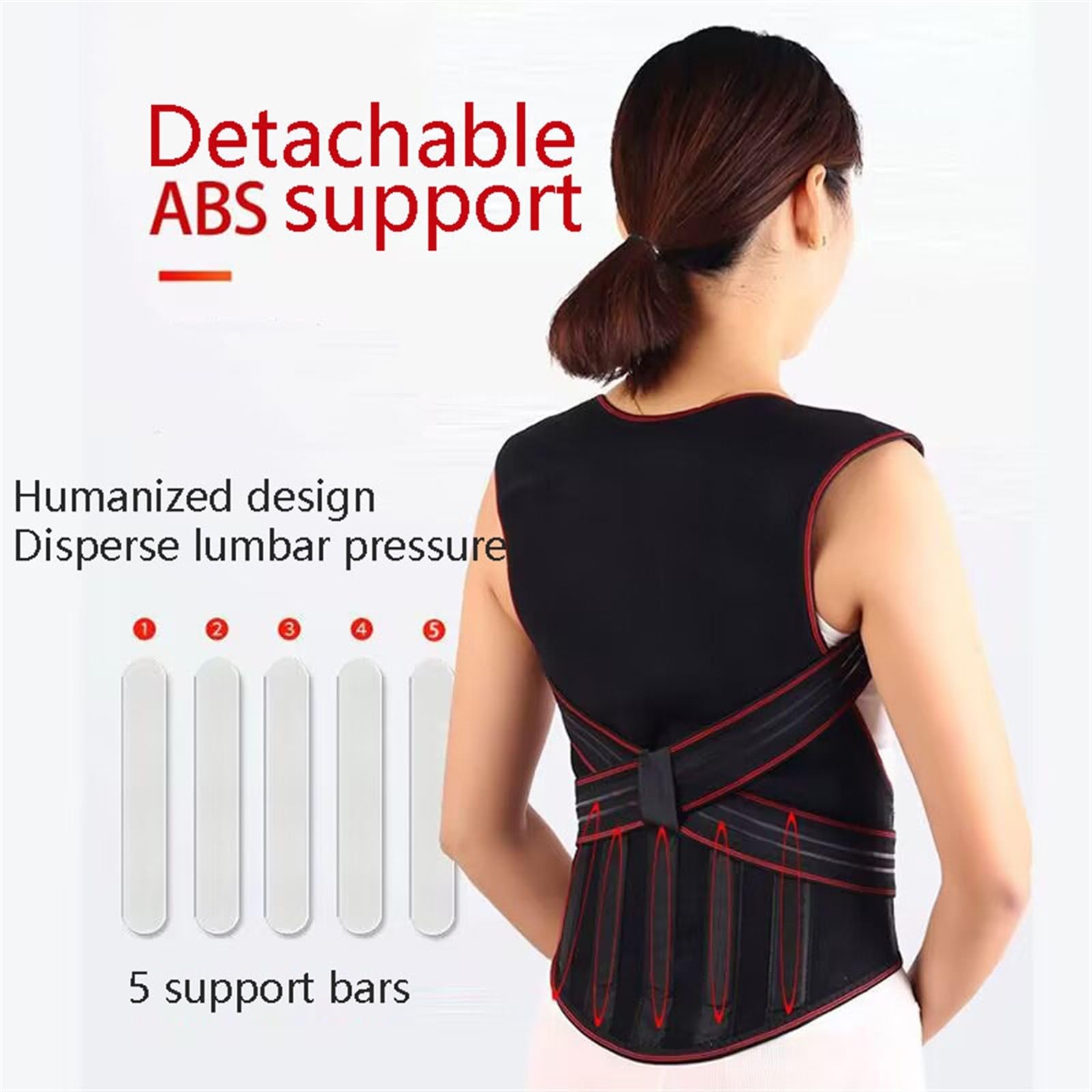 Faja Lumbar Autocalentable para Personas Mayores, Fisioterapia, 108 Imanes, Cinturón De Soporte Lumbar Completo, Alivio del Dolor para Hombres Y Mujeres De Mediana Edad.,Black-L/Large
