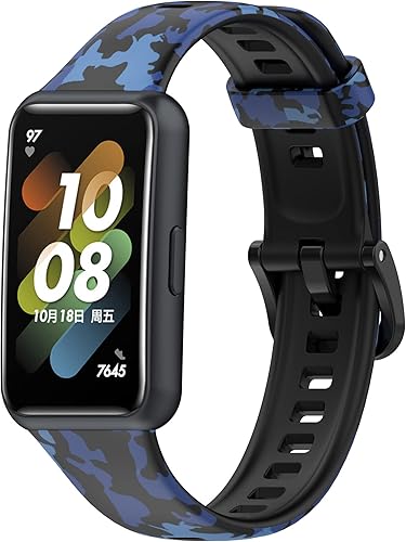 Miniatura 7 de Paquete de 3 bandas de repuesto compatibles con Huawei Band 7 Band TenCloud de silicona suave, correa de muñeca ajustable deportiva para mujeres y