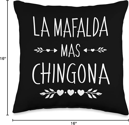 Miniatura 4 de Funny Hispanic Name Designs for Mafalda Mafalda Mas Chingona - Almohada con diseño de primer nombre, 16 x 16 pulgadas, multicolor