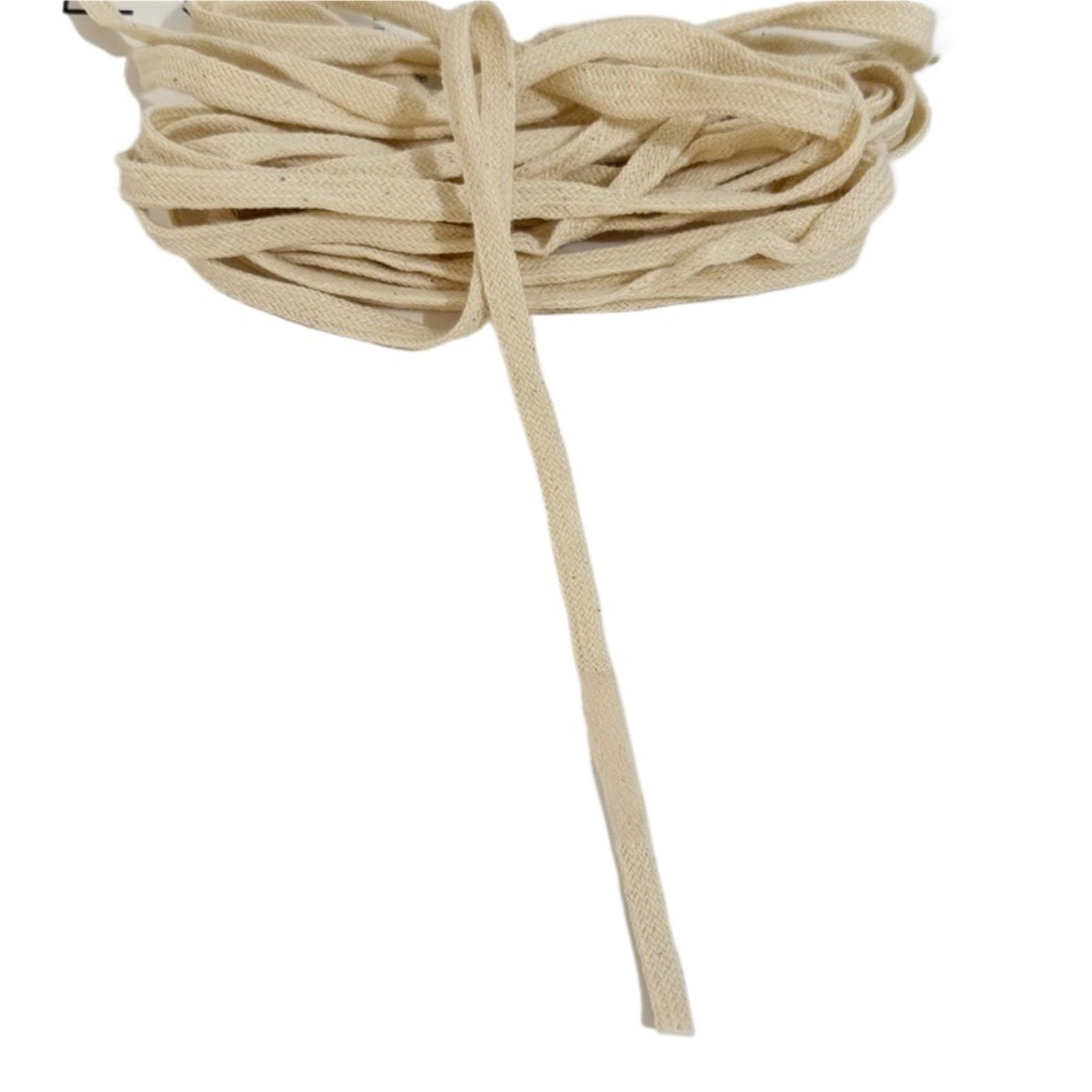Drawstring 5 Meters Flat Braided Strap Hoodie Drawstring Sweatpants Waist Rope Replacement DIY Garment Sewing Supplies(White,1cm)