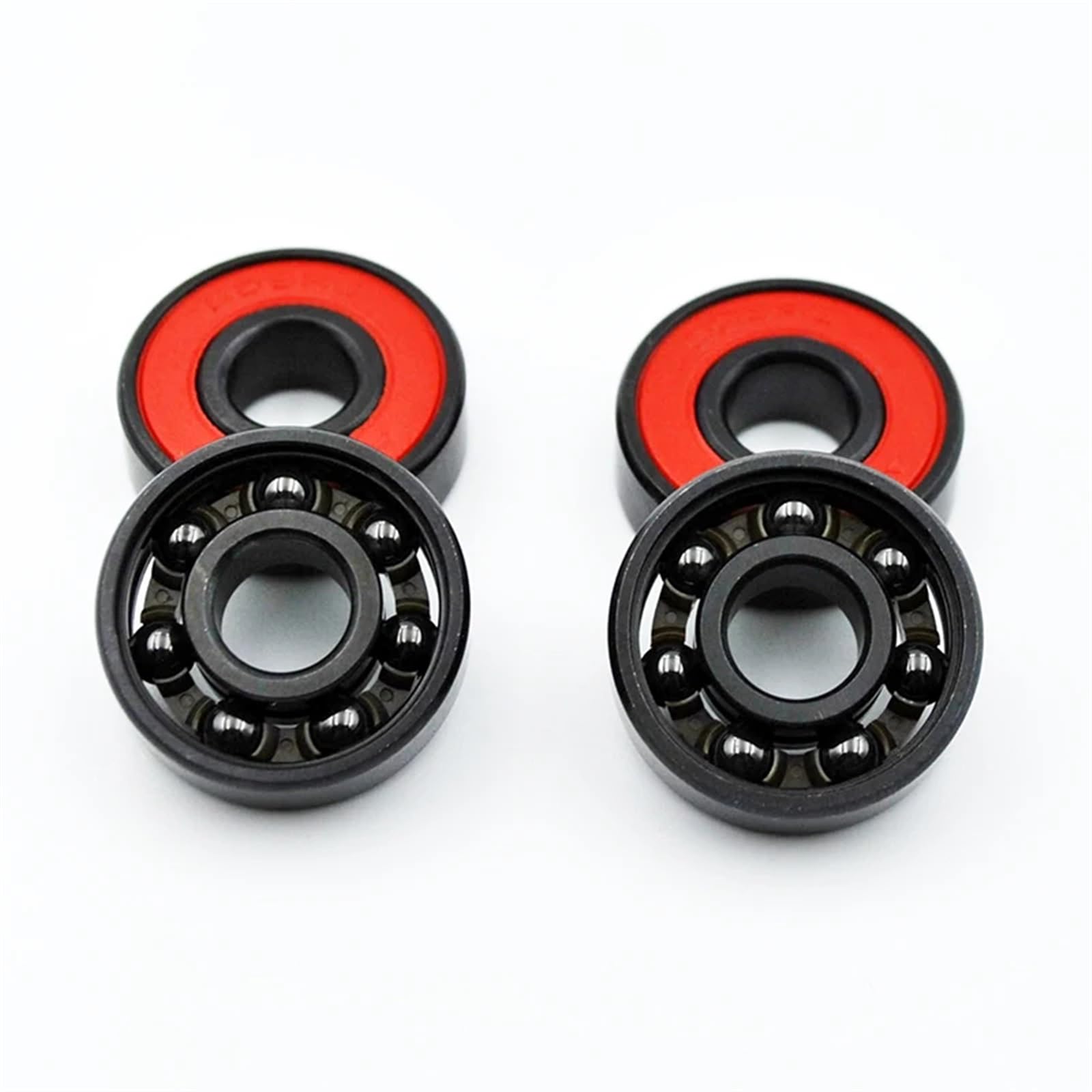 1-4 Uds 608 2RS rodamiento de bolas de cerámica negro híbrido 8 * 22 * 7mm ABEC-11 patines de ruedas de alta velocidad rodamientos en miniatura for ruedas de monopatín(4Pcs)