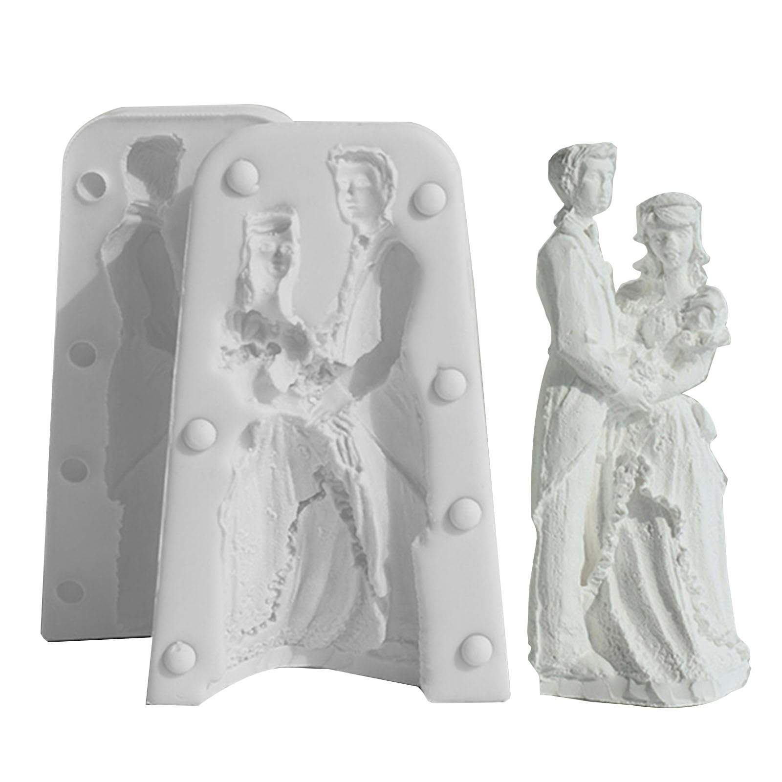 MALSSE Gift Bride Plasters Mold Silicone Mold for Candy Jewelry Making Scented Silicone Bride and Grooms Molds Personalized Wedding Gifts