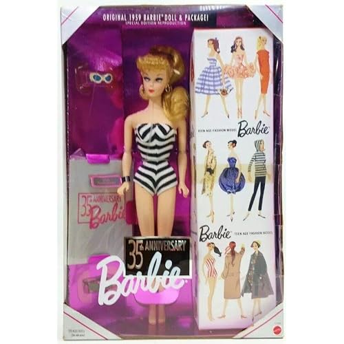 original 1959 barbie doll and package 35th anniversary