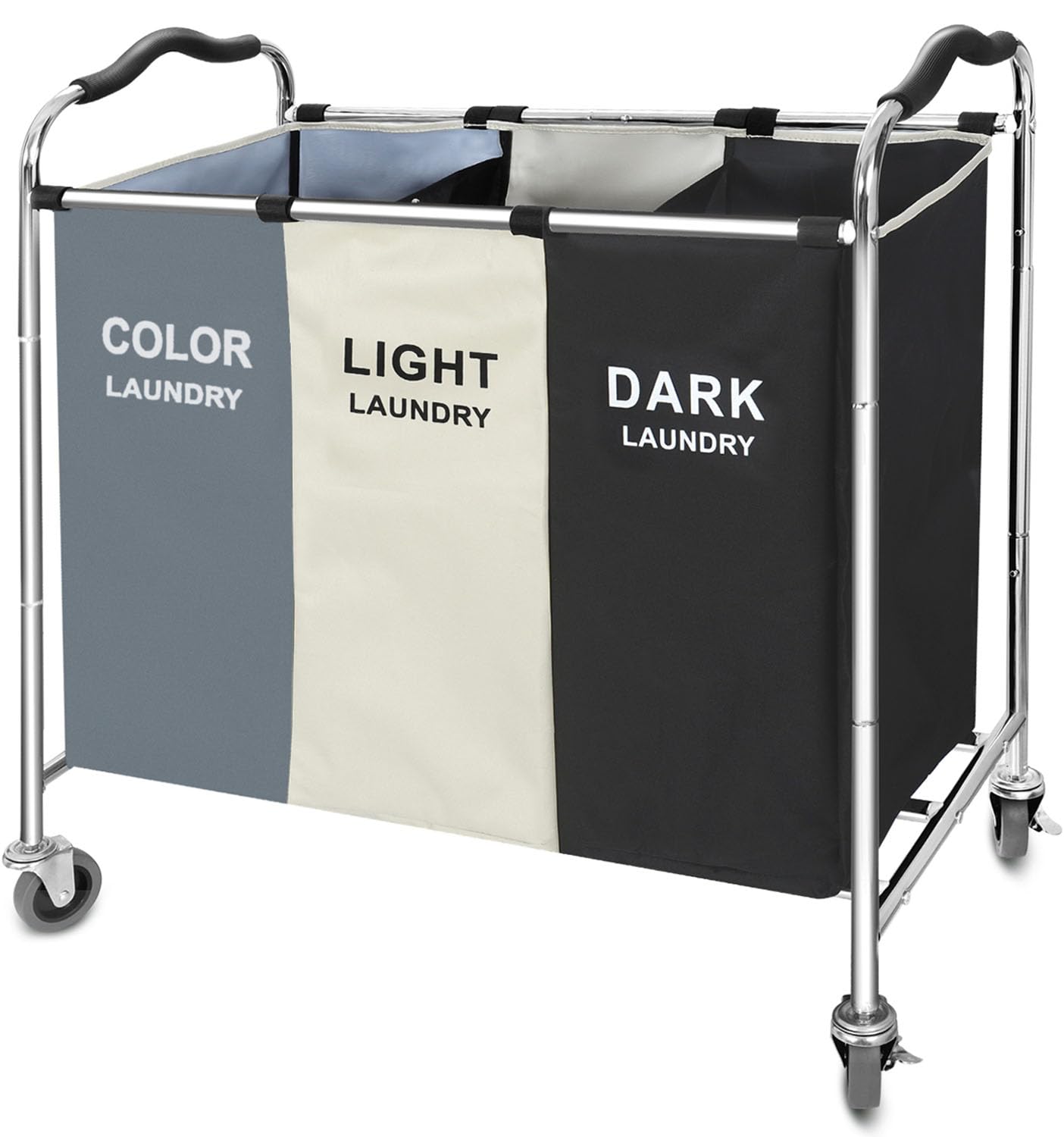 Amazon｜ホイール付きランドリーバスケット 240L 洗濯かご 3つの