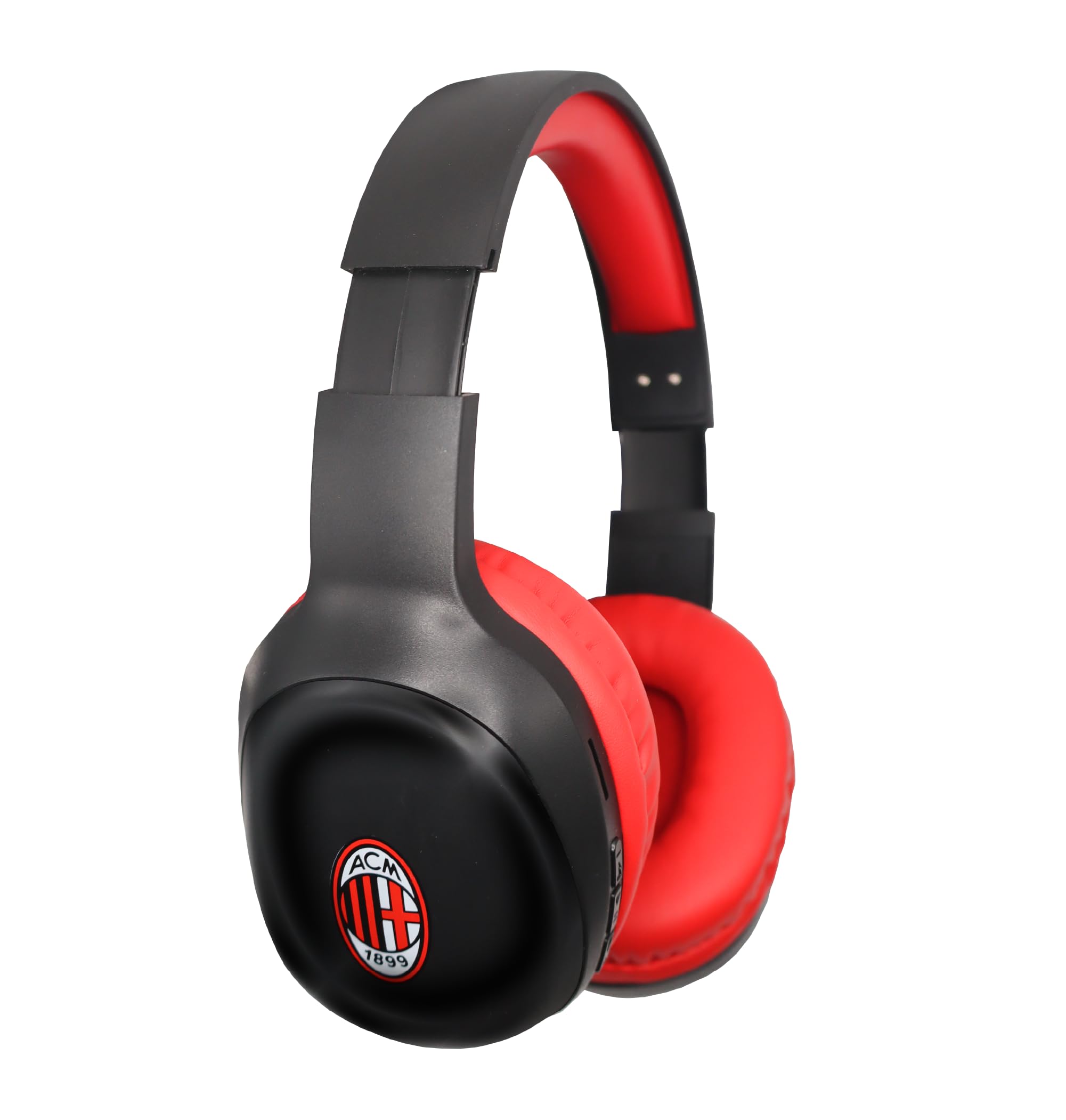 TECHMADE Ac Milan- Cuffie Senza Filo Cuffie Wireless Over-Ear, Cuffie Bluetooth Regolabili, Cuffie con Microfono Incorporato, HiFi Stereo, Micro SD Slot, per iPhone/Android/Viaggio/PC