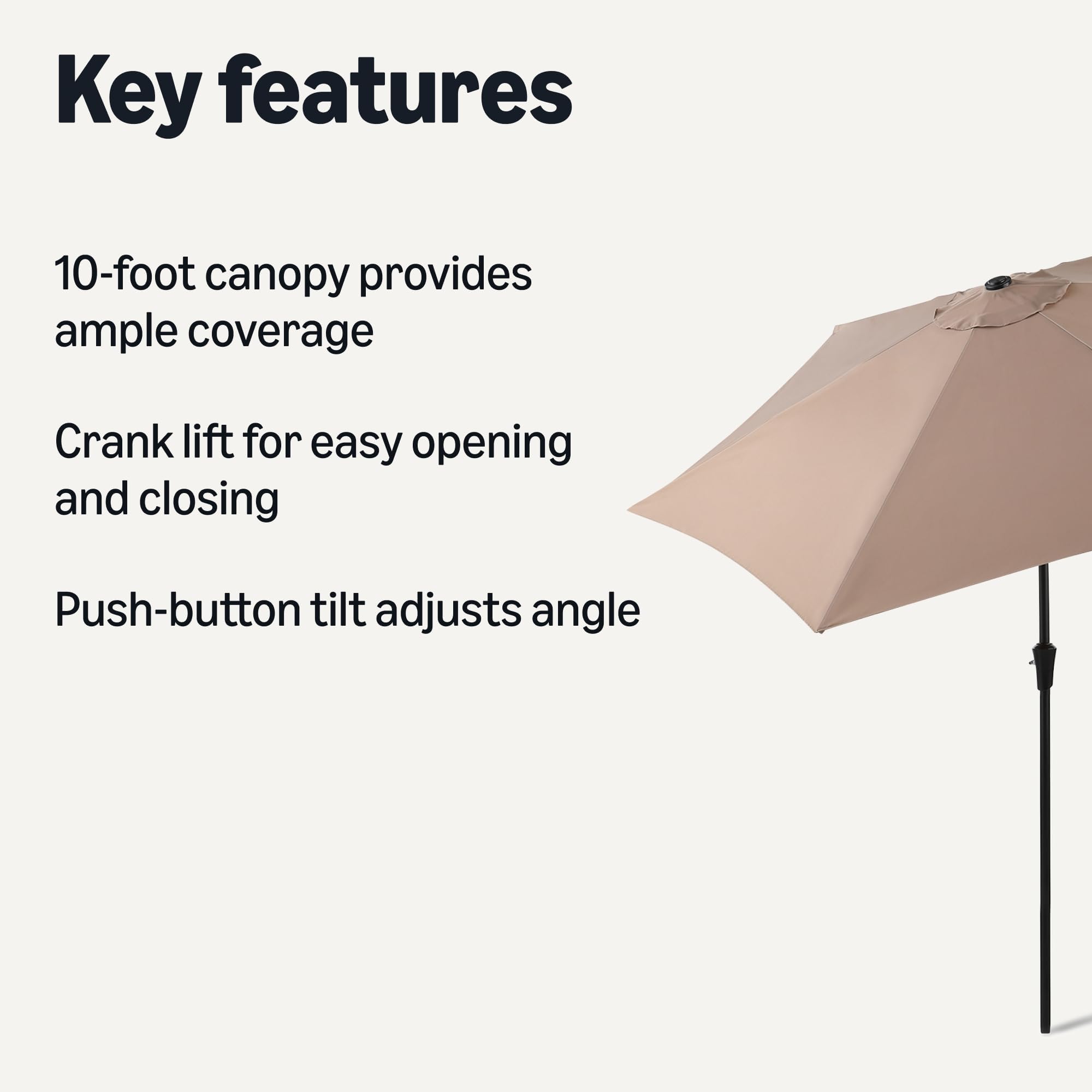 easy up patio umbrella 9 ft. Steel Push-Up Patio Umbrella with Push Button Tilt Easy Crank Lift  for Market Yard Beach Porch & Pool in Dark Gray HL-ECAUB27DG