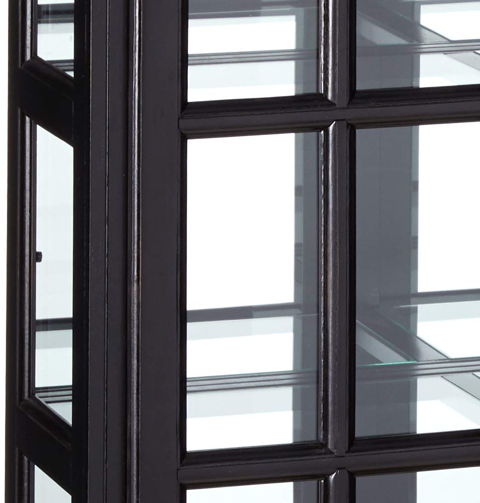 Sunset Trading Black Cherry Selections Treasure Buffet and Lighted Hutch | Antique Black and Cherry