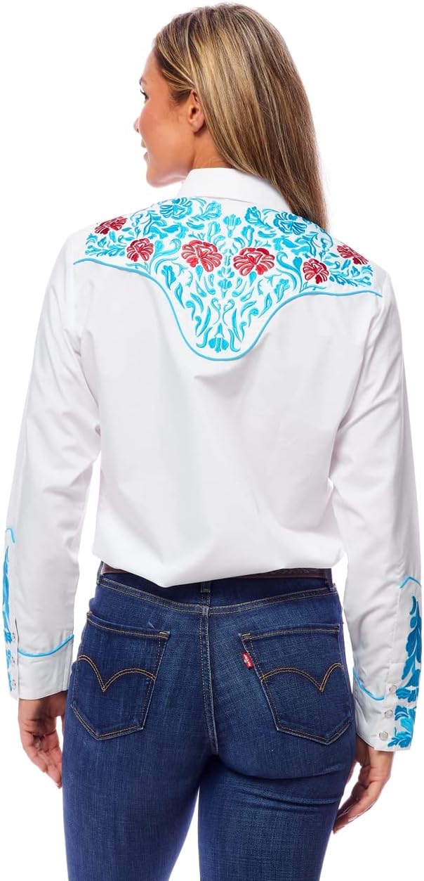 Rodeo Clothing Women’s Western Casual Button Down Shirt, Embroidered Cowgirl Country Outfit Shirts for Women - Image 7