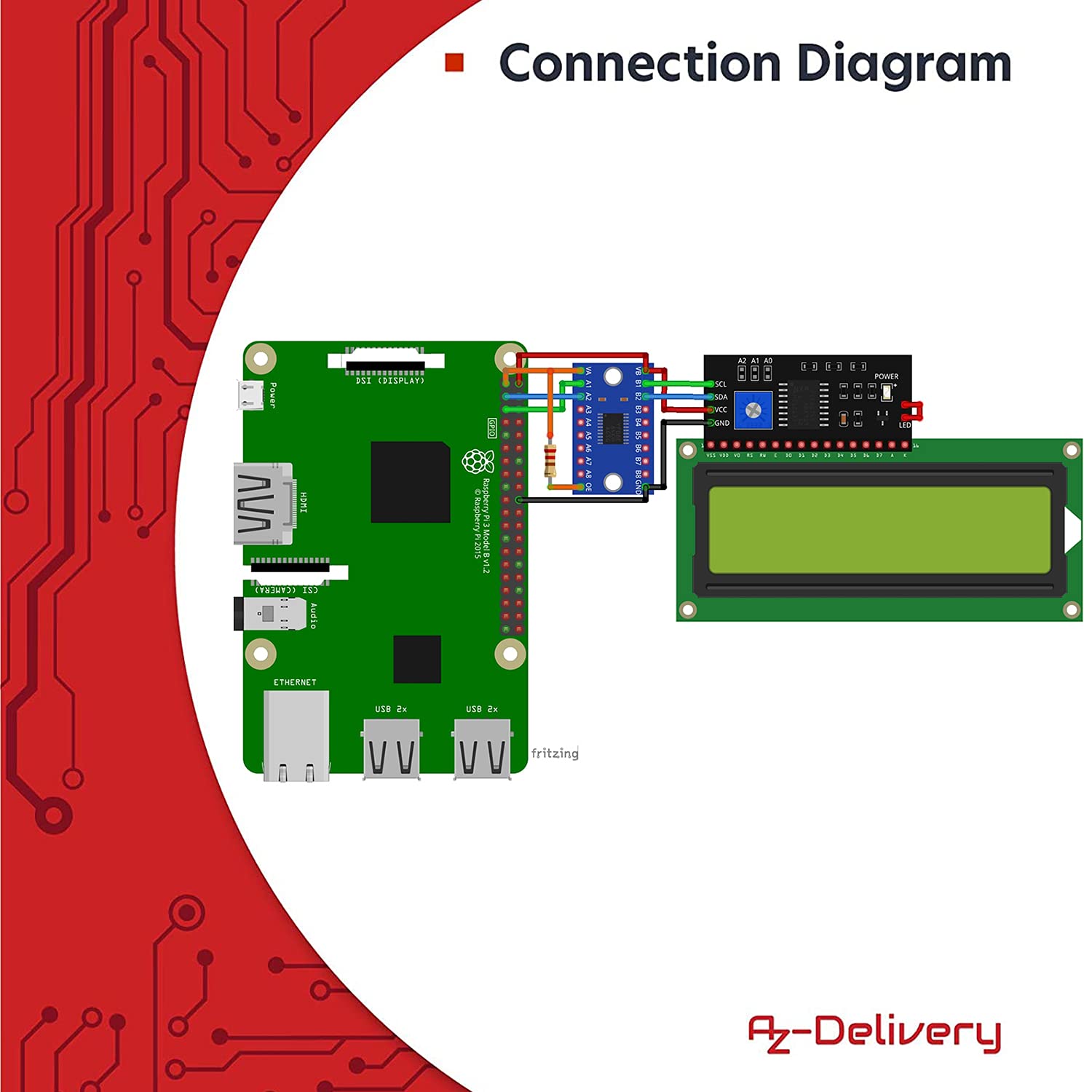 AZDelivery 5 x HD44780 16x2 LCD Moduł Wyświetlacz Bundle z I2C Interfejs 2x16 kompatybilny z Arduino i Raspberry Pi w tym E-Book! (z Zielonym Tłem i Czarnymi Znakami)