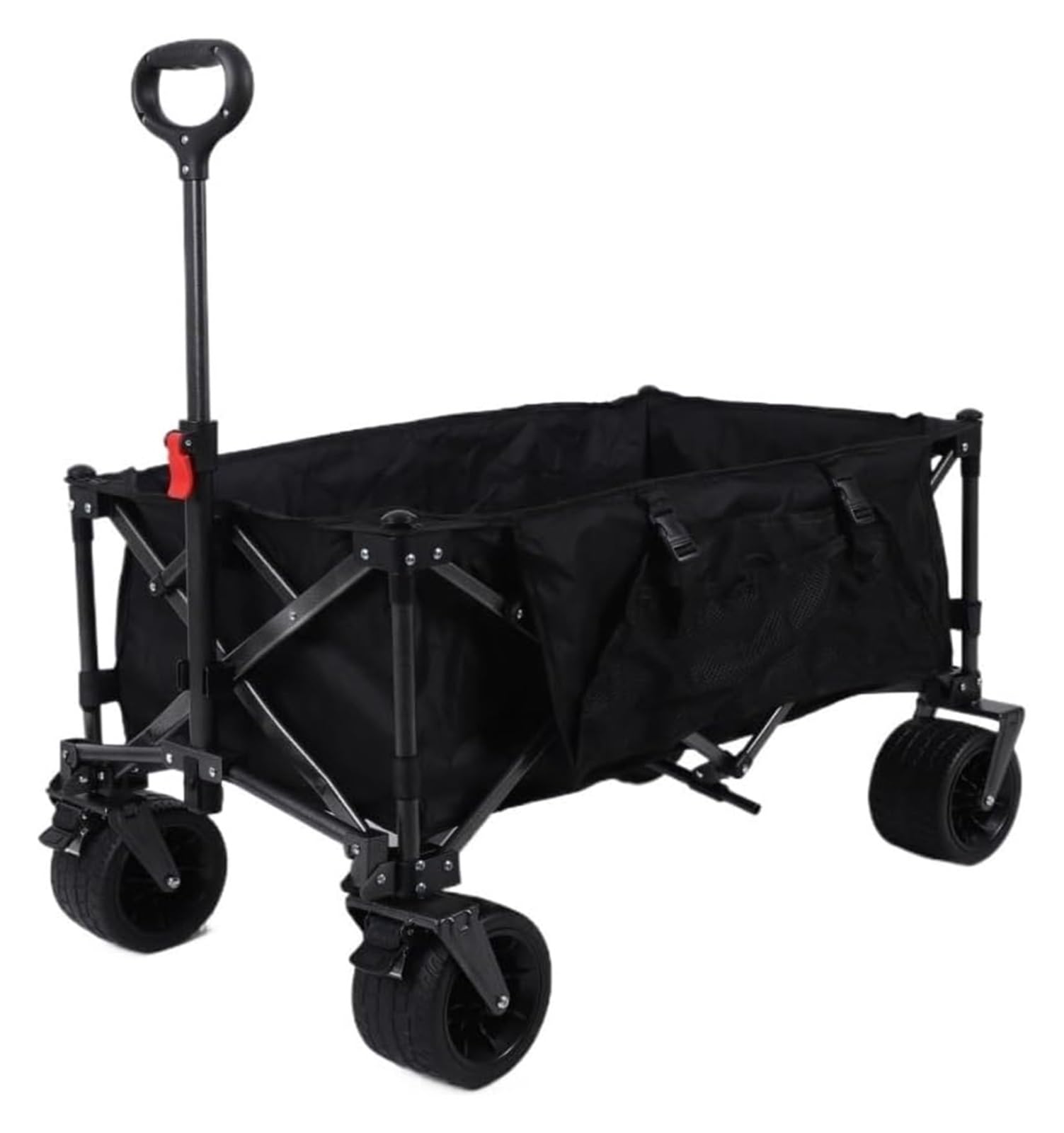 Fgjsfhrdtu Black Portable Folding Outdoor Camping Cart, Fishing Party Trolley(Black)
