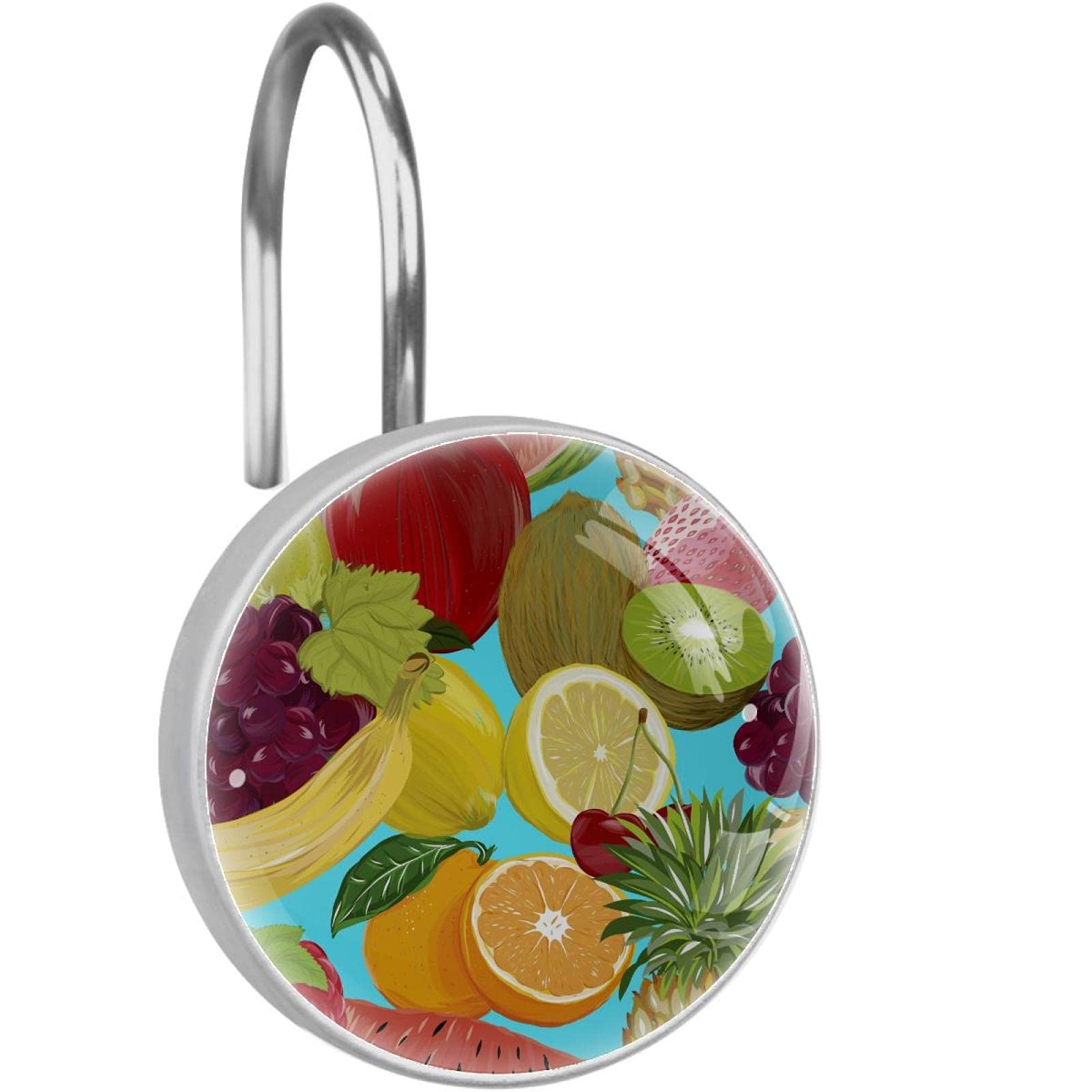 Crochets pour rideau de douche orange | Anneaux inox pour rideaux de salle de bain anti-rouille